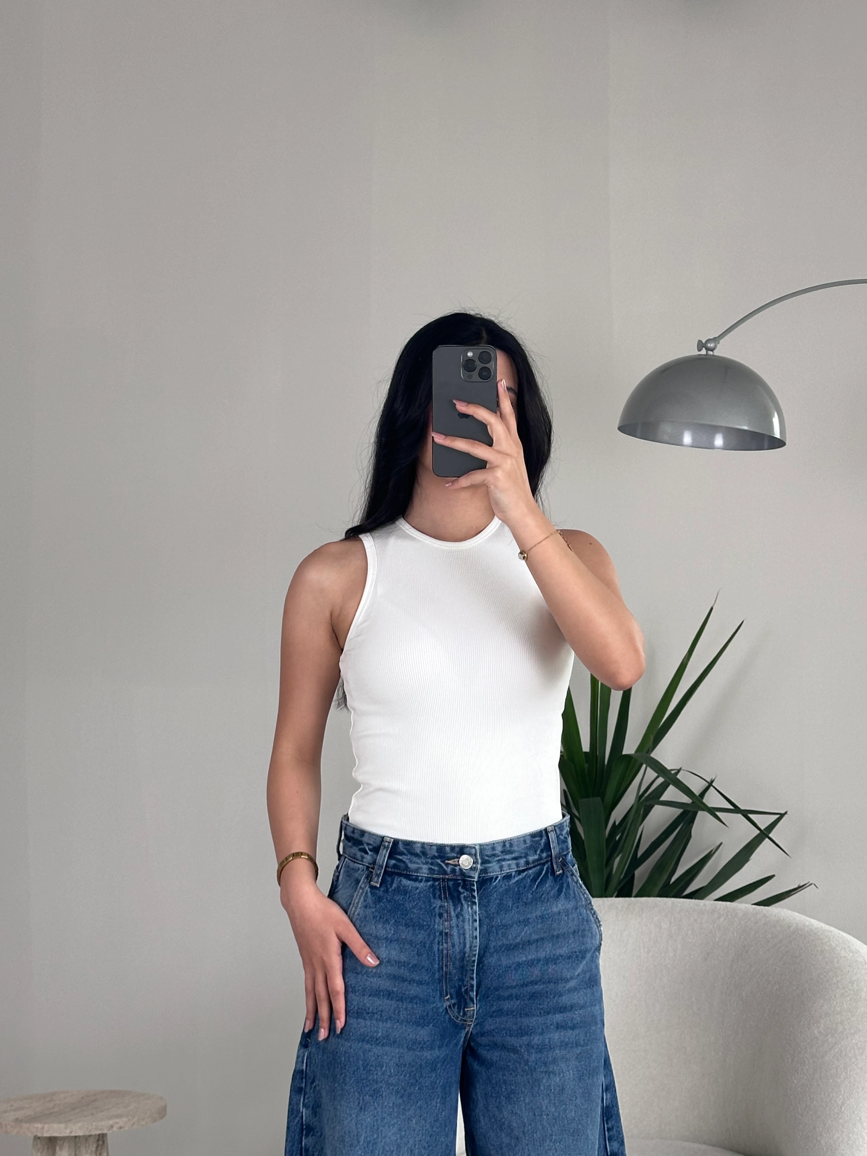 Muadil Premium Kumaş Beyaz Basic Atlet