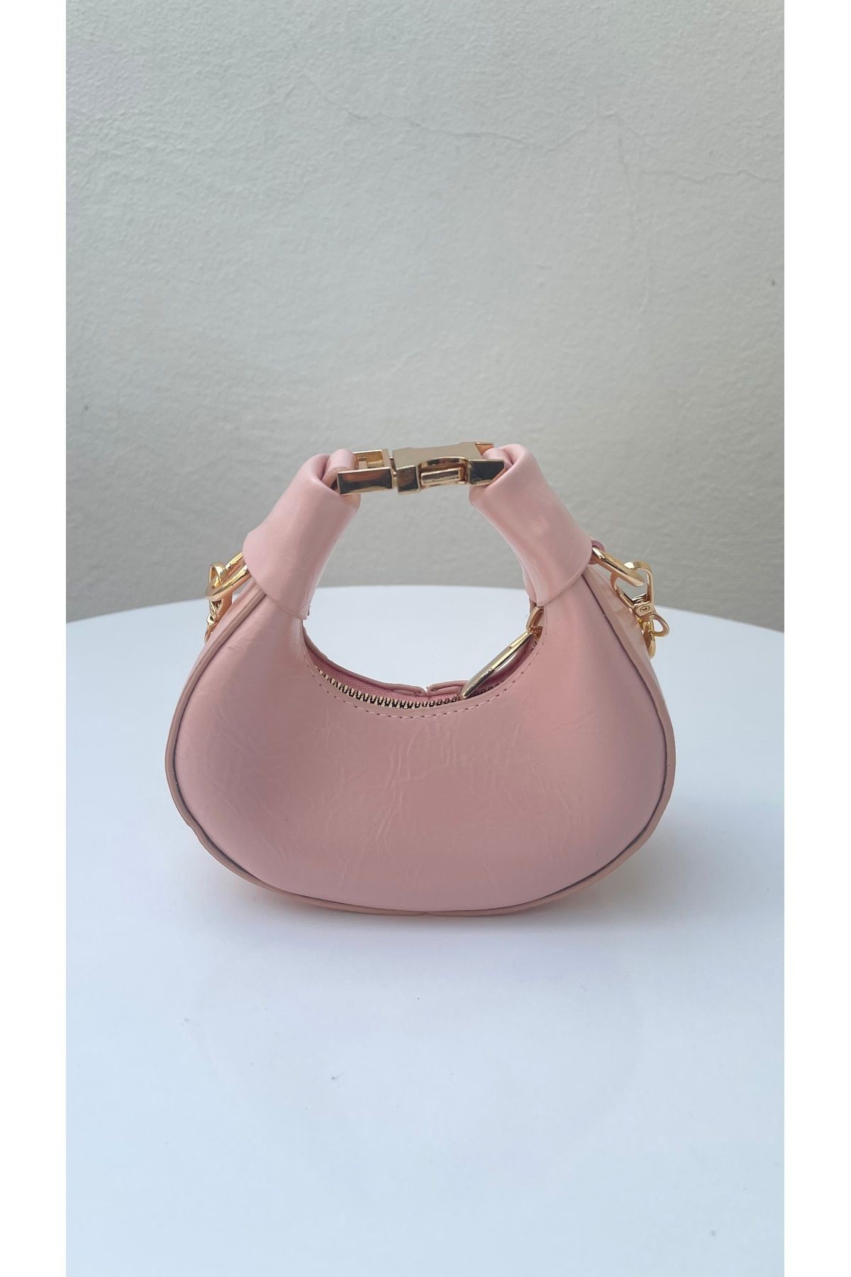 Lunera Beyaz Kadın El Ve Omuz Çapraz Mini Model - PEMBE