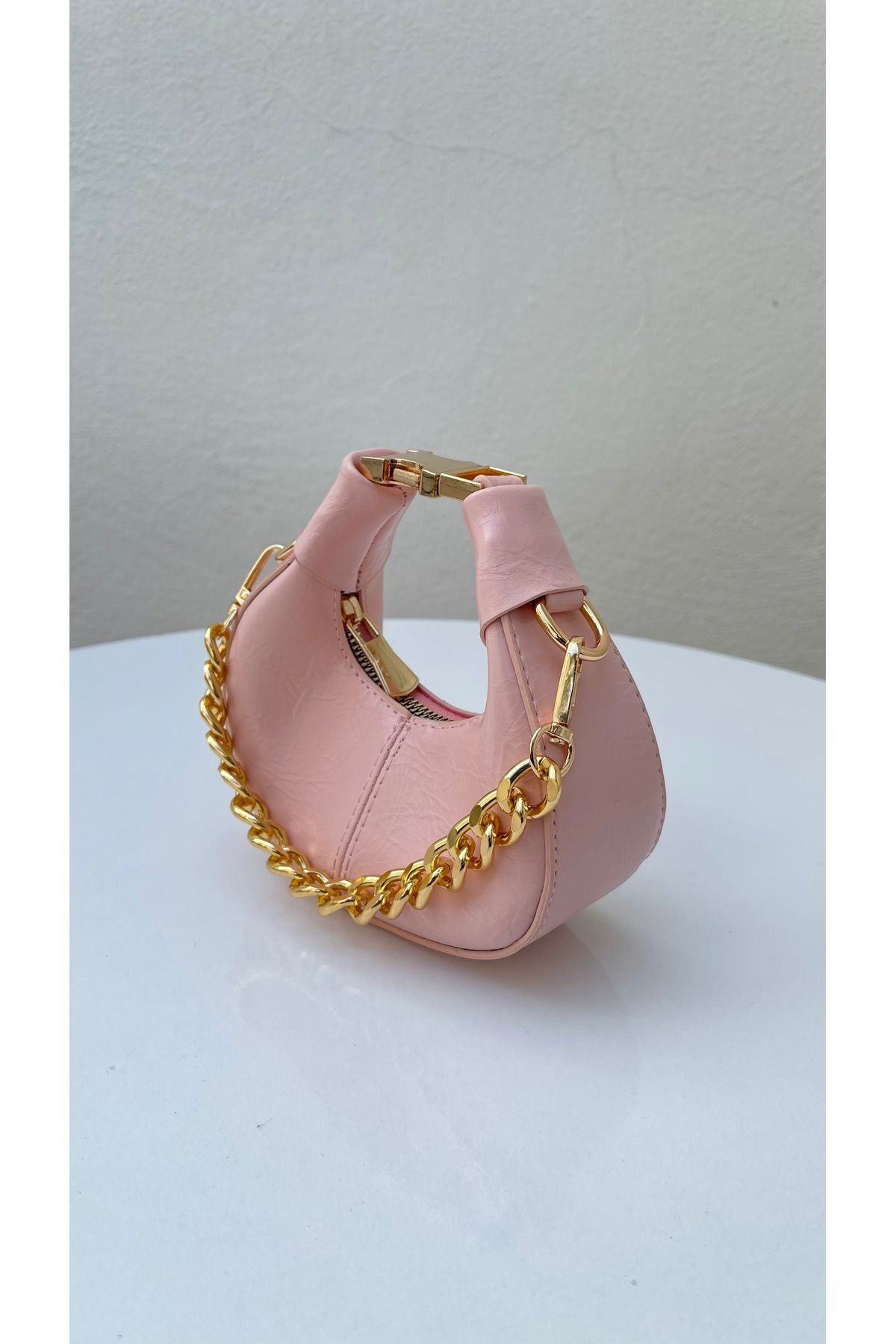 Lunera Beyaz Kadın El Ve Omuz Çapraz Mini Model - PEMBE
