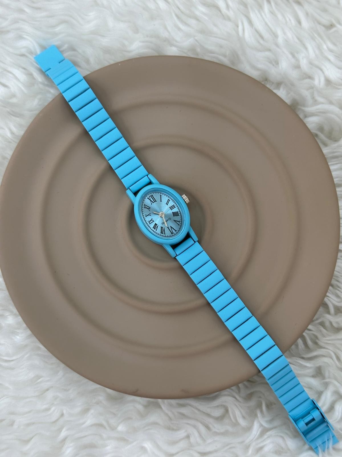 Azure Elegance Silikon Roma Rakamlı Unisex Kol Saati