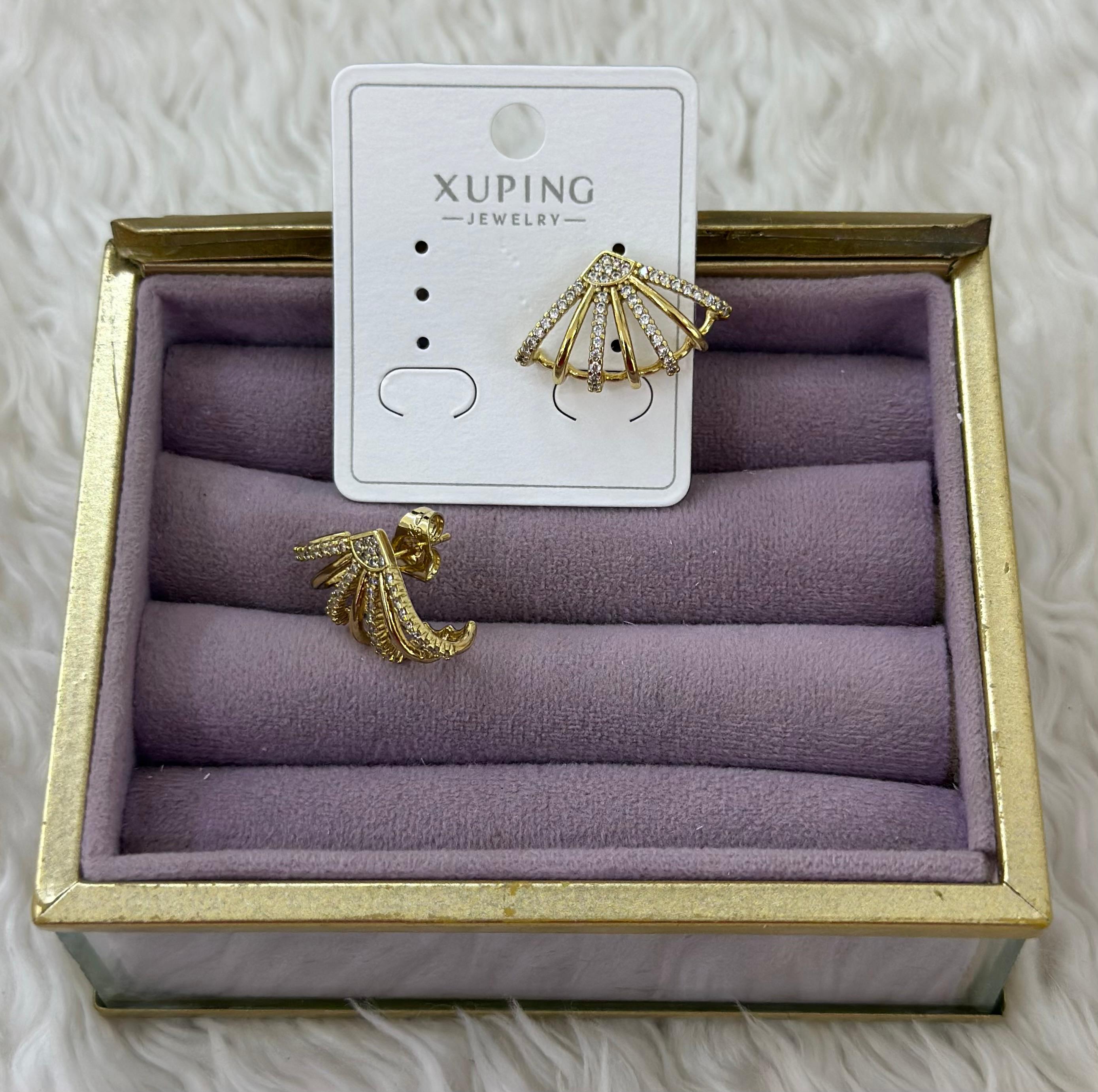 🕊️ Melek Kanadı Formlu Xuping Küpeler (Earcuff Görünümlü) 💎
