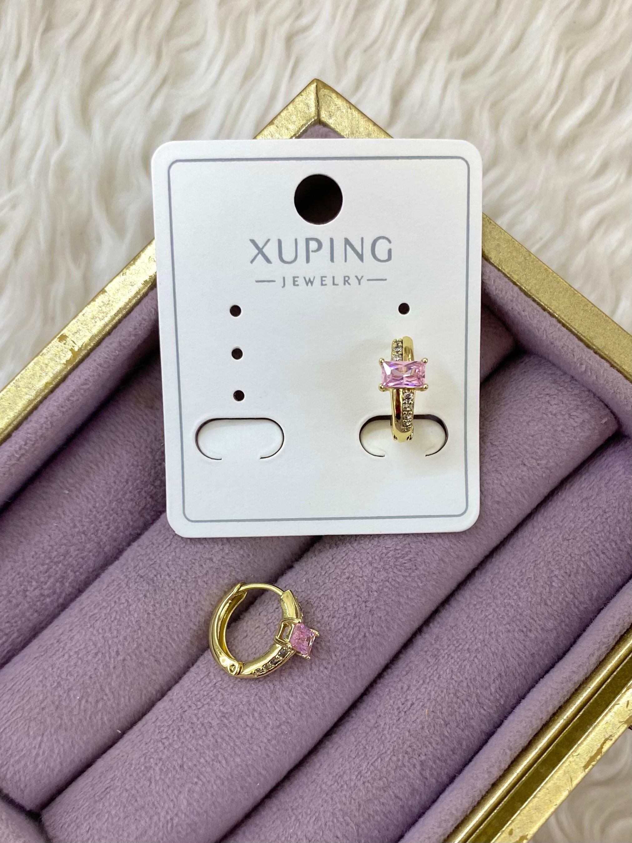 💗 Xuping Pembe Baget Küpe – Zarif Işıltı & Tatlı Şıklık ✨🌸