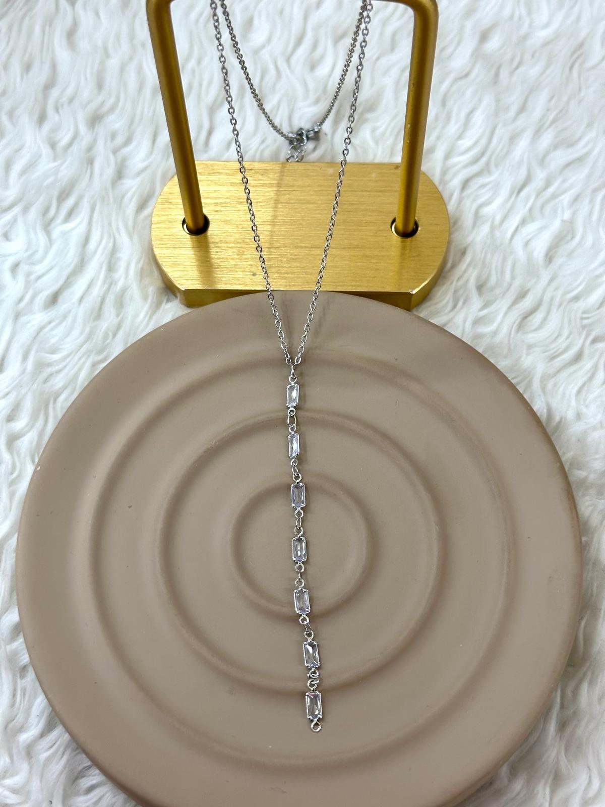 🤍✨ Beyaz Taşlı Zarif Y Kolye ✨🤍