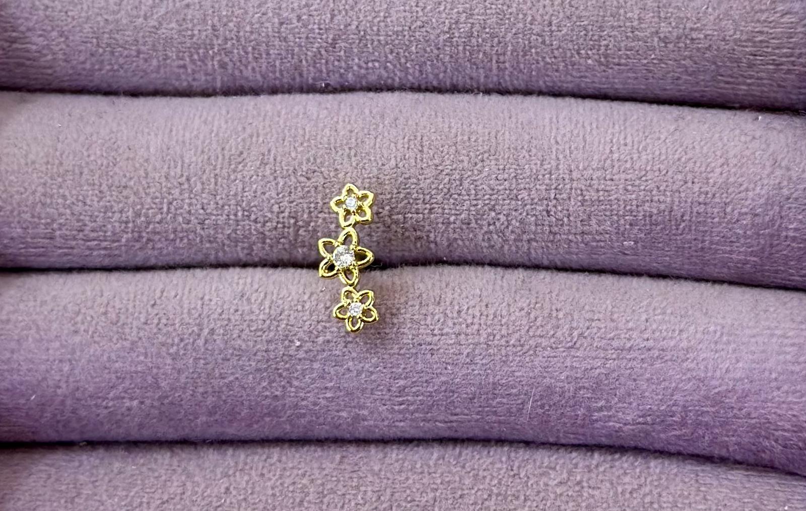 🌾 Tek Taşlı Mini Buğday Başağı Piercing