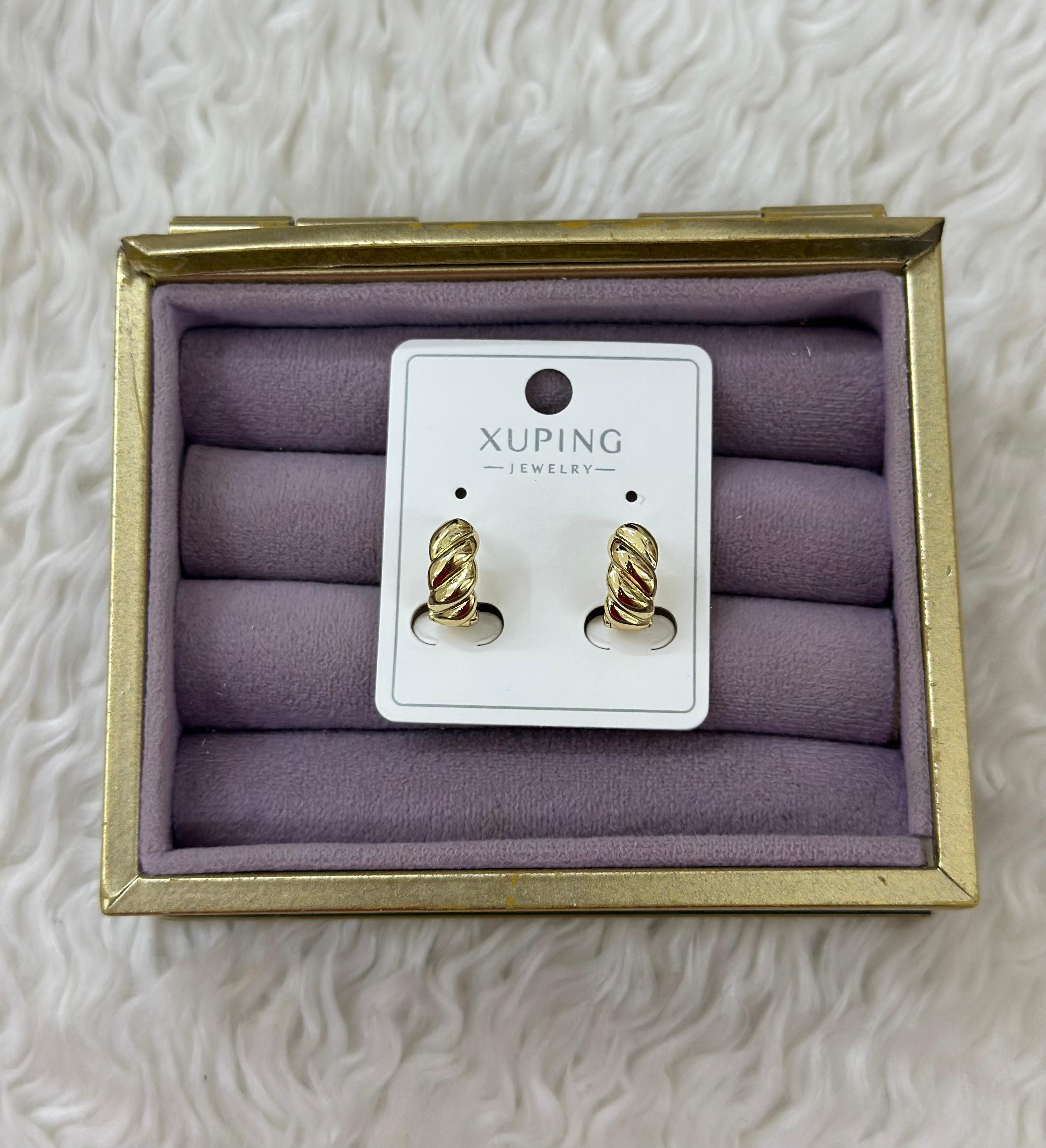 💛 Xuping Burgu Formlu Gold Küpe 🌟