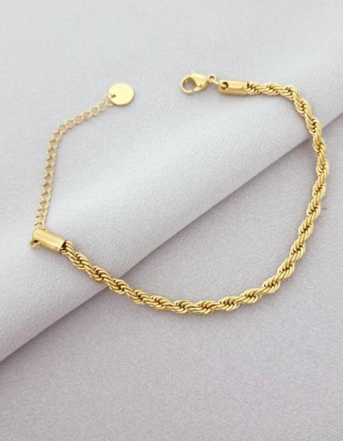 çelik gold sade ve şık burgu bileklik 