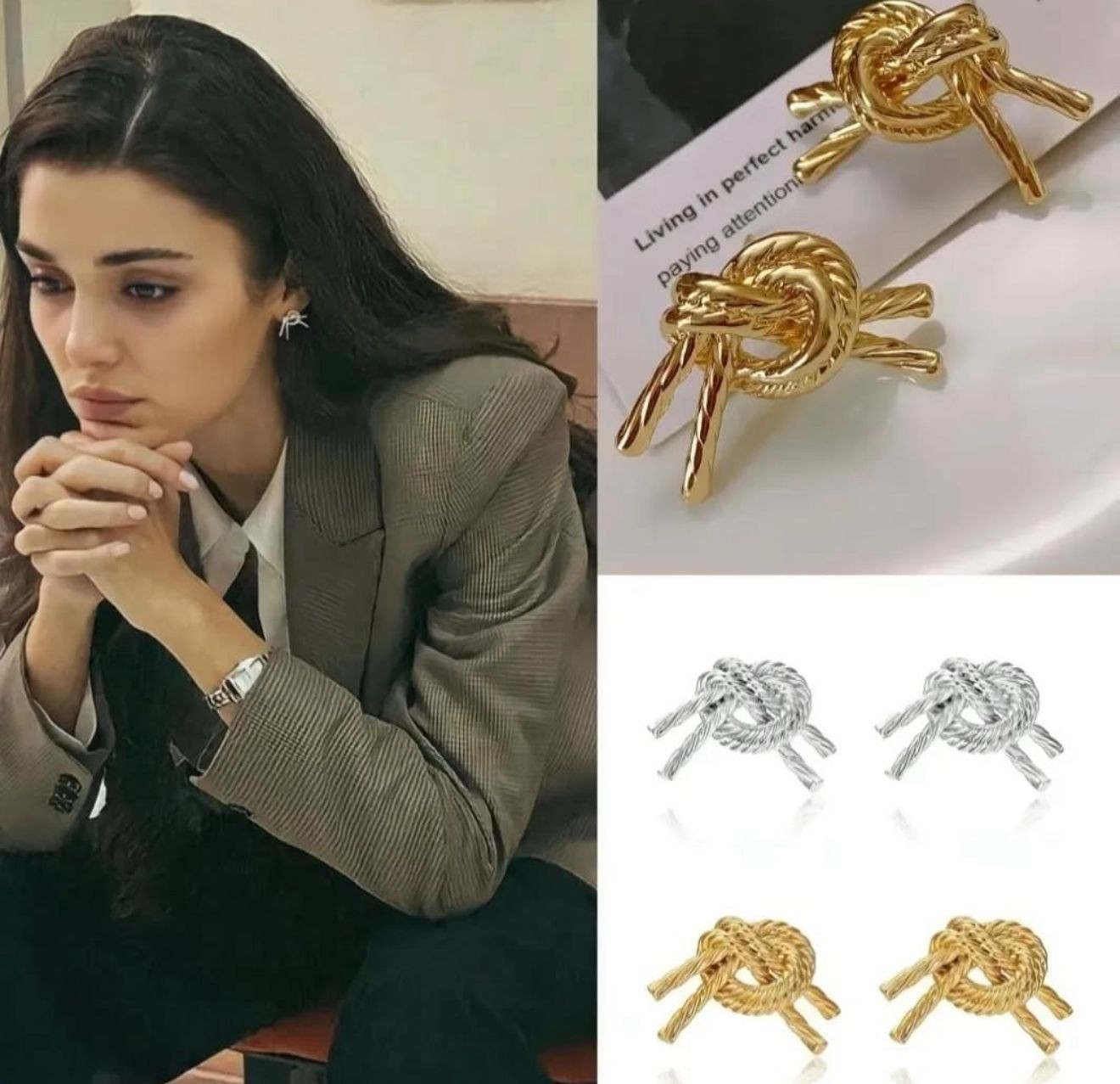 Hande Erçel Küpesi – Silver