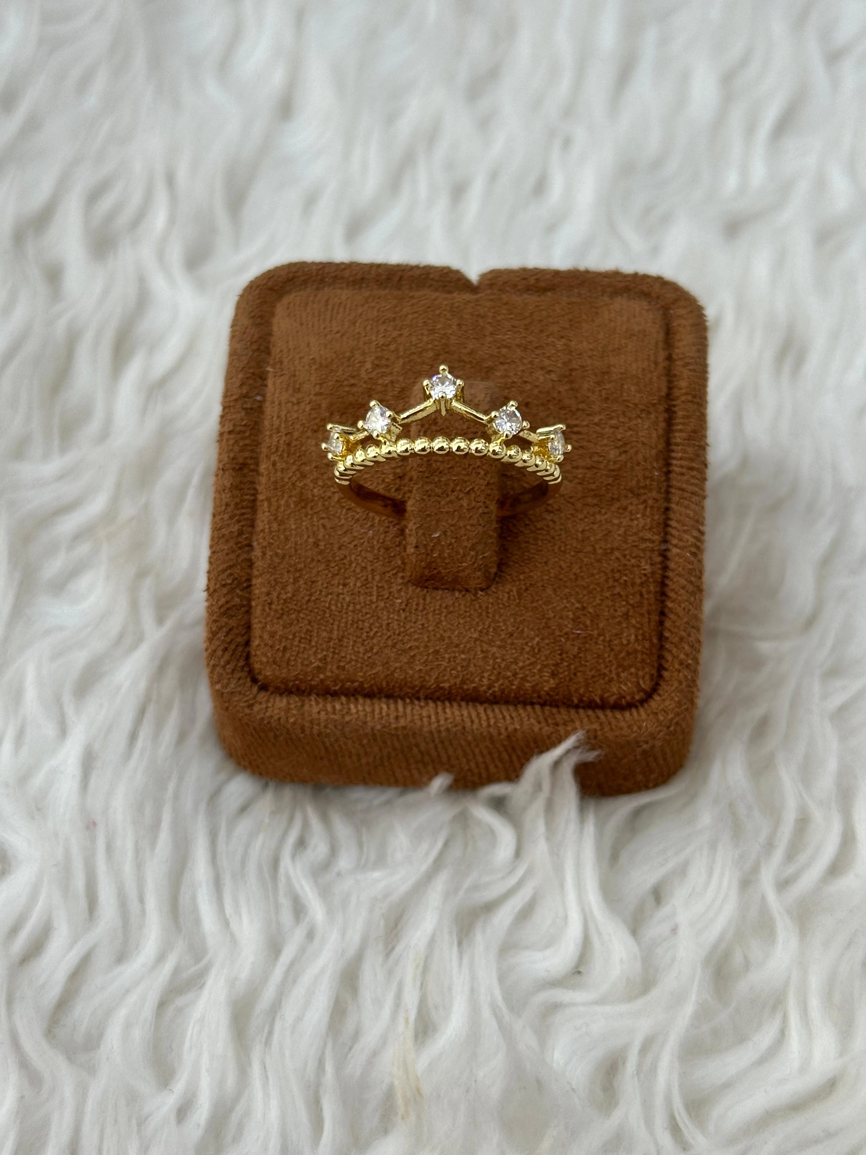 👑 Prenses Tacı Işıltılı Rengi Yüzük