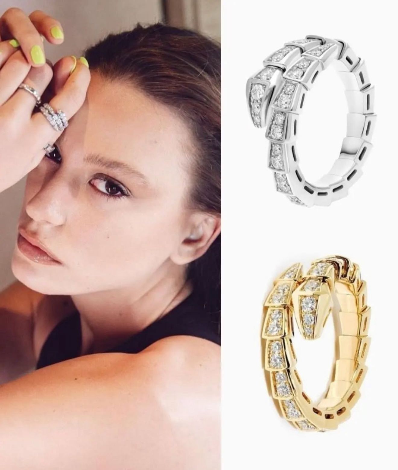 VIP Serenay Sarıkaya Işıltısı – Zirkon Serpenti Yüzük Silver