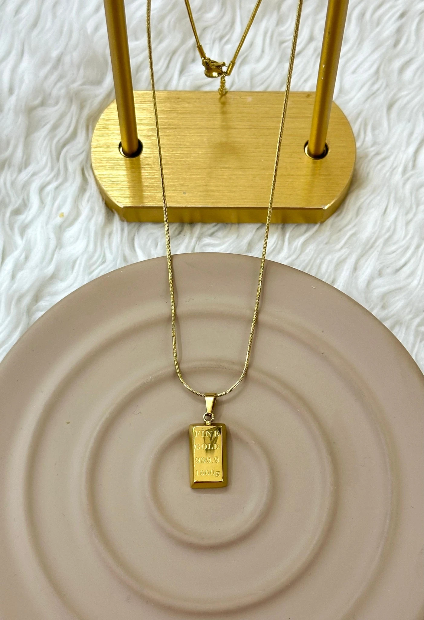 💛✨ Külçe Gold Figürlü Yılan Zincir Kolye ✨💛