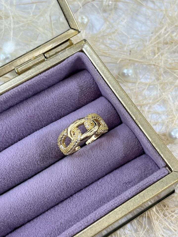 Çelik Gold Ayarlanabilir Yüzük
