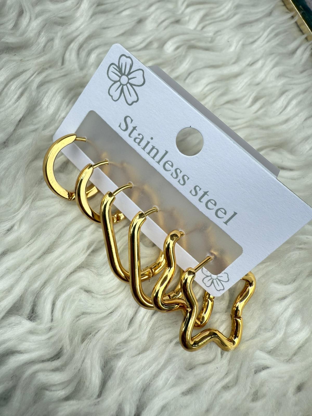 6’lı Mix Küpe Seti (Stainless Steel)