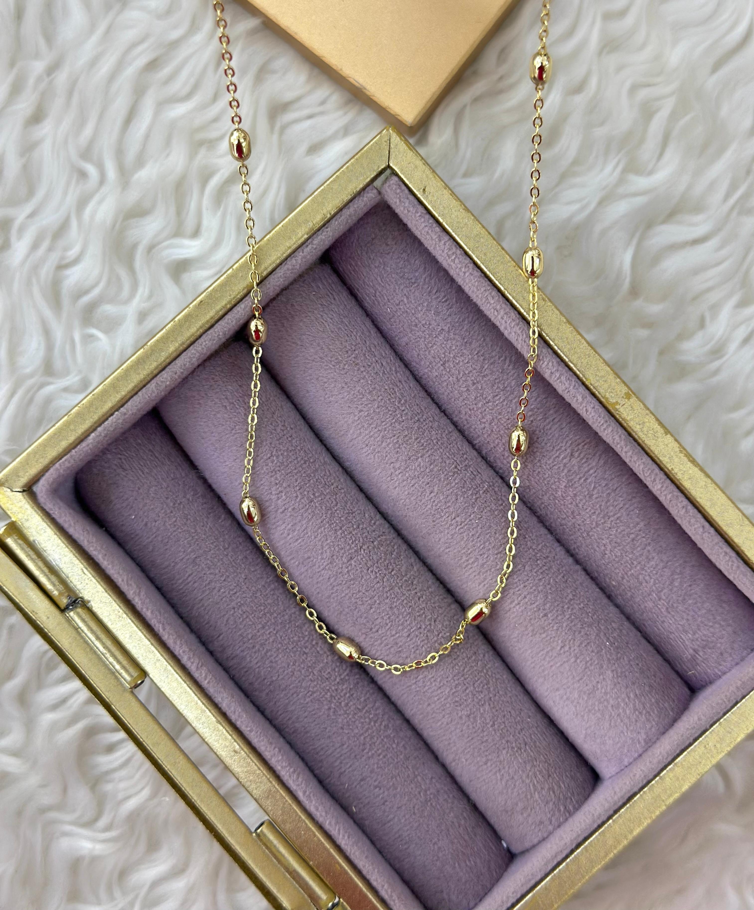 🌟 Xuping Gold Boncuk Detaylı Zincir Kolye 🌟