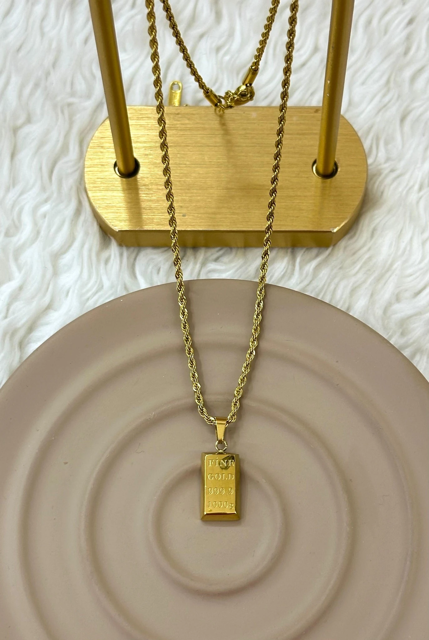 💛💎 Külçe Gold Figürlü Burgu Zincir Kolye 💎💛