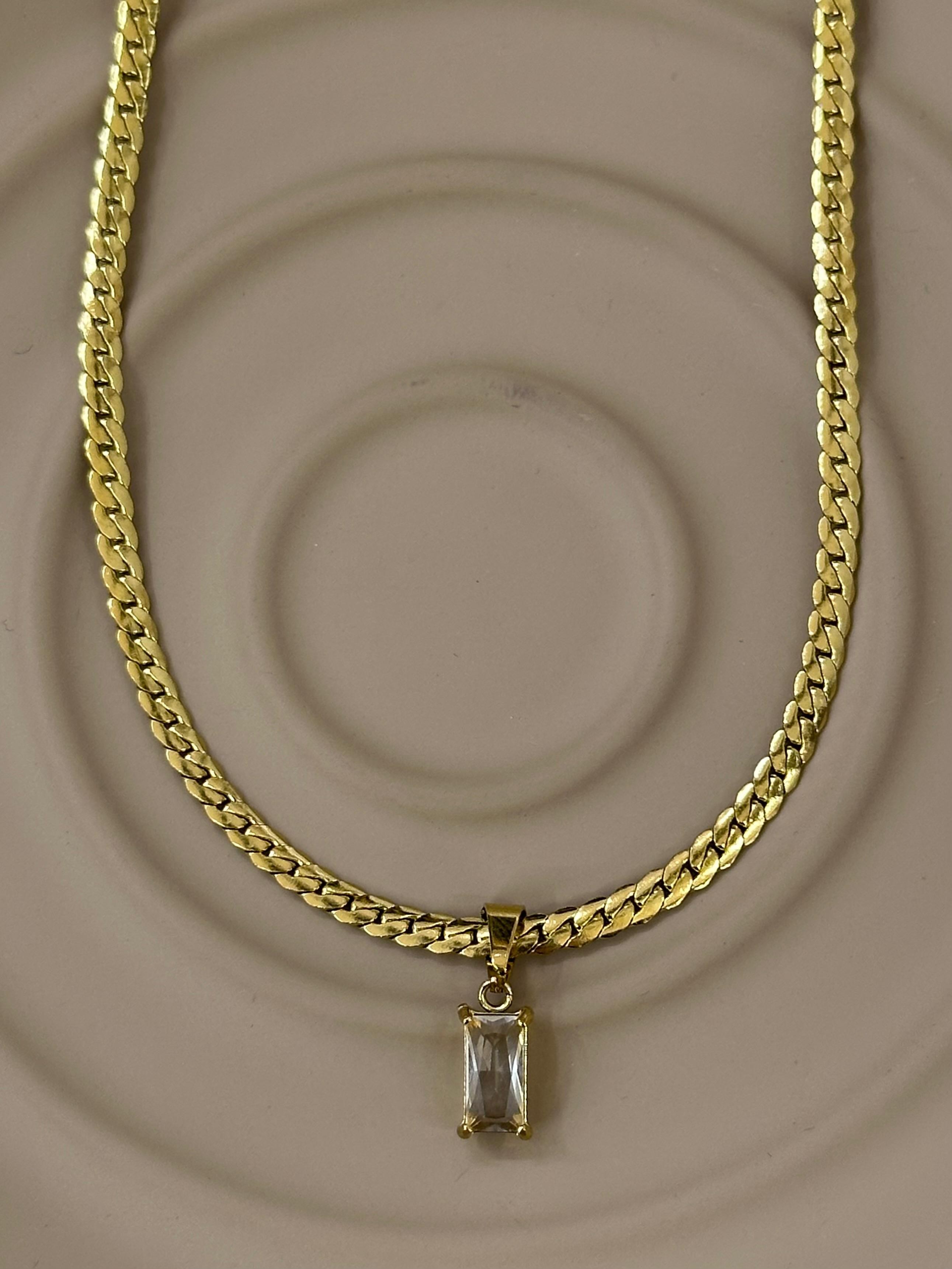 Bayan Çelik Gold Kolye 