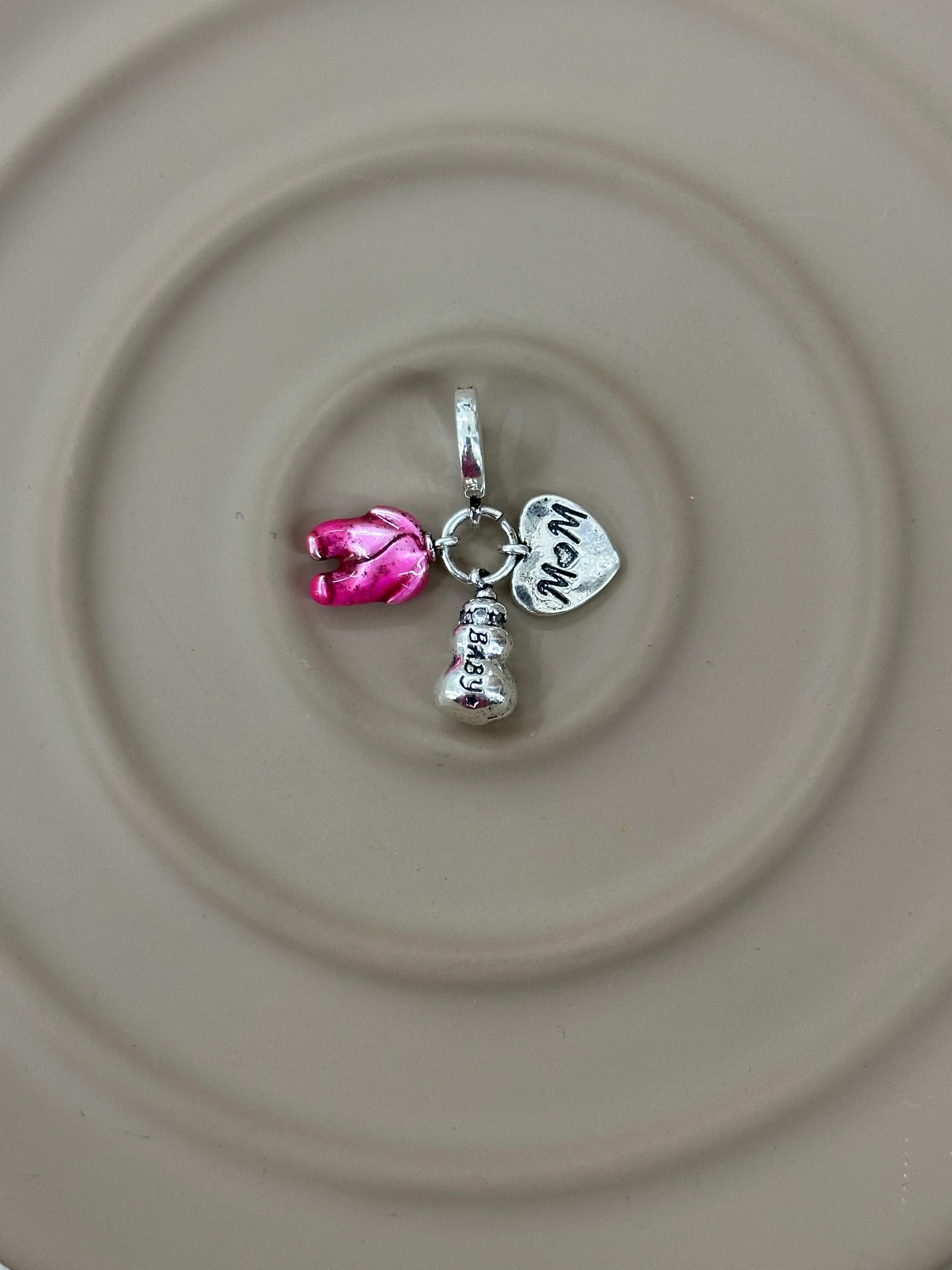 “Anne ve Minik” Çoklu Dangle Charm