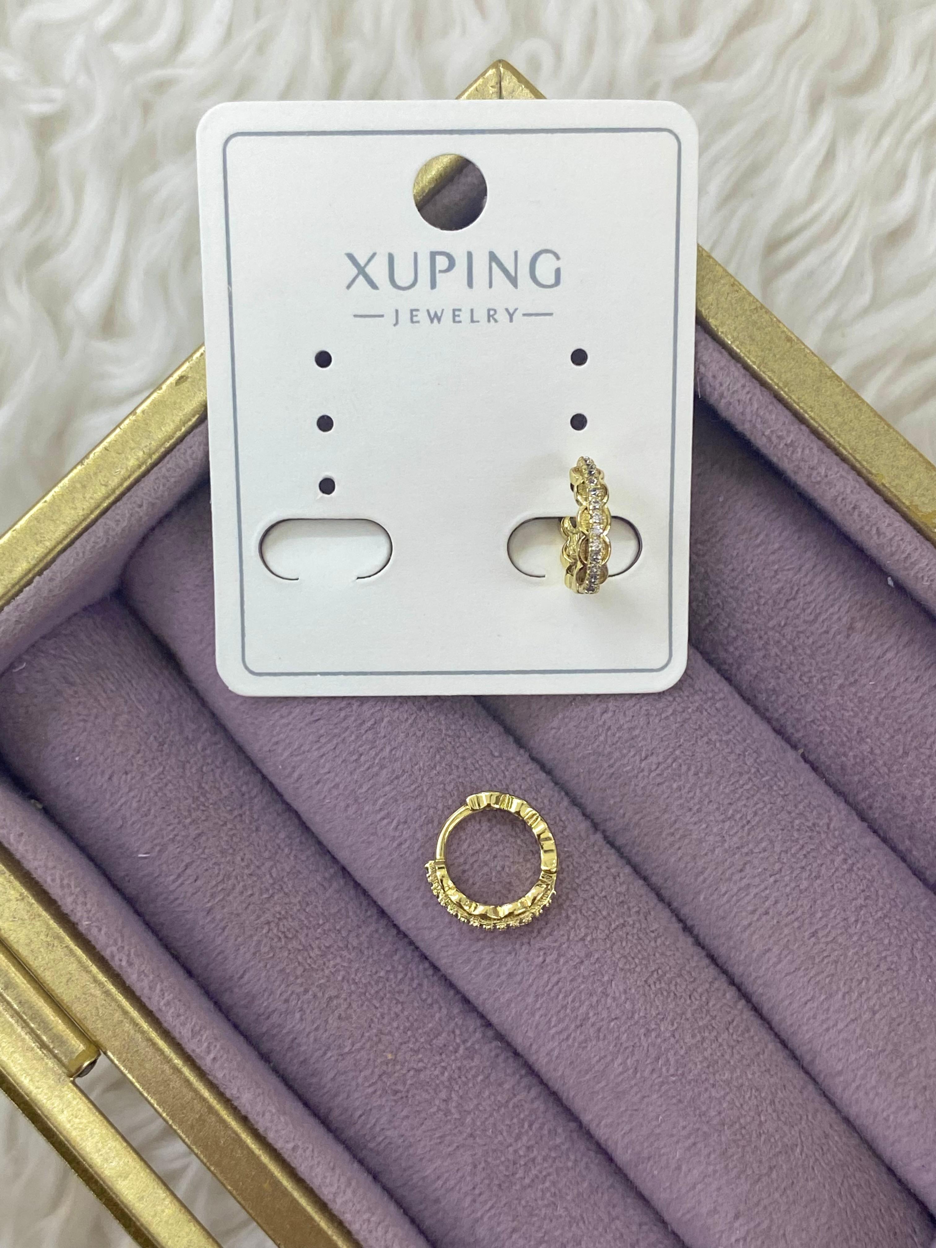 💎 Xuping Baget Taşlı Halka Küpe – Işıltılı Zarafet & Altın Şıklık ✨💛