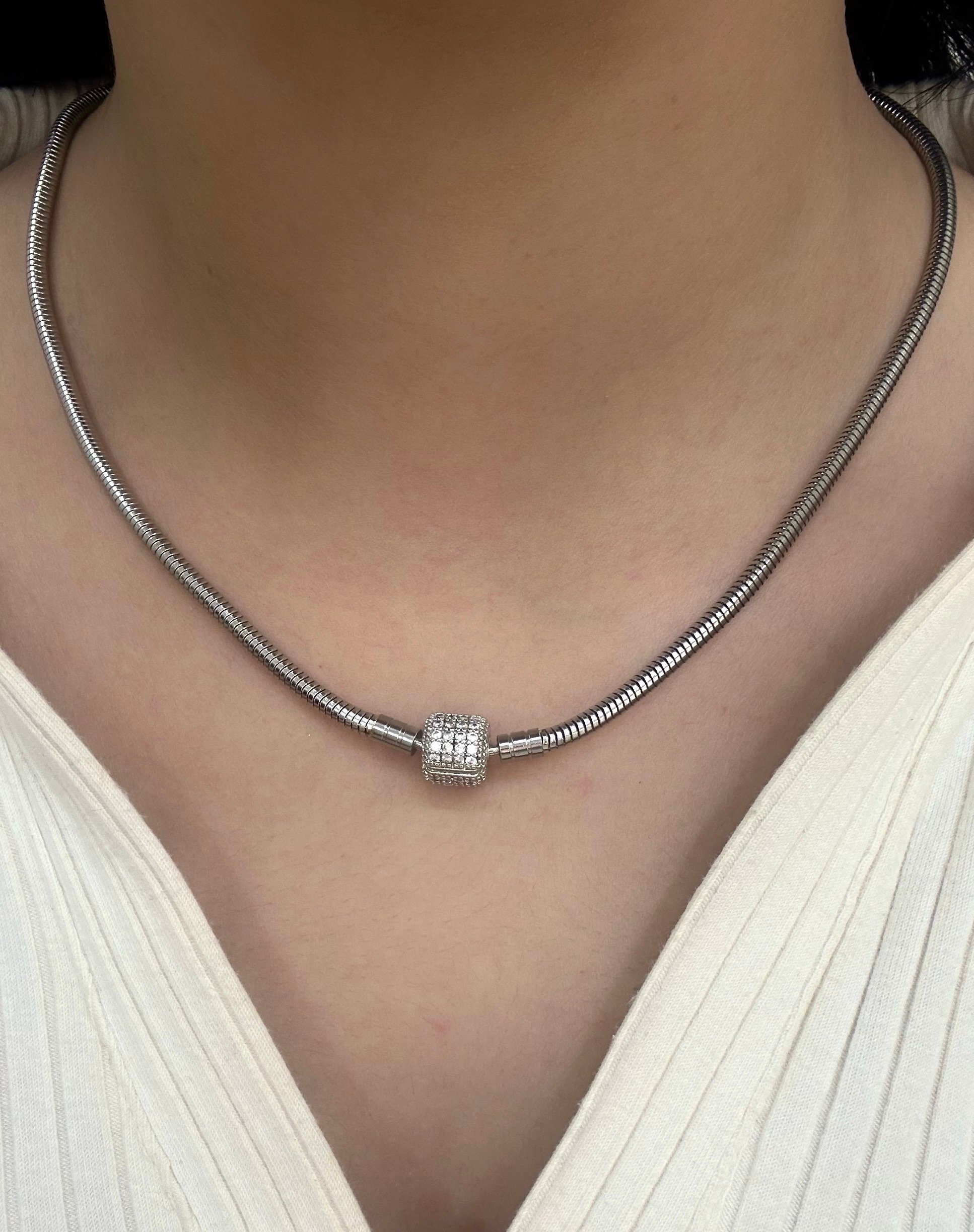 Çelik silver pandora kolye (45 cm)