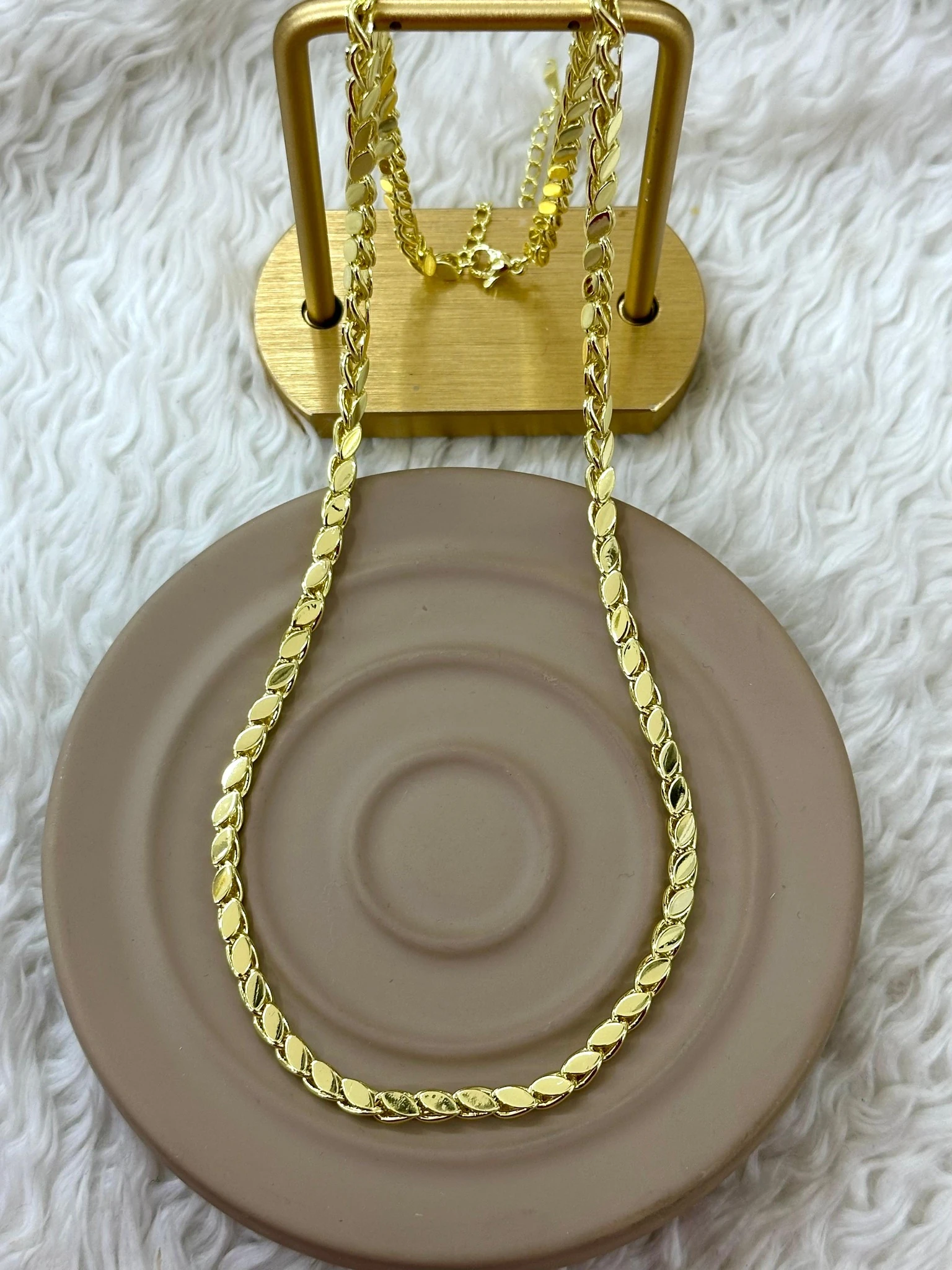 💛✨ Gold Pullu Arpa Zincir Şık Kolye (65cm)✨💛