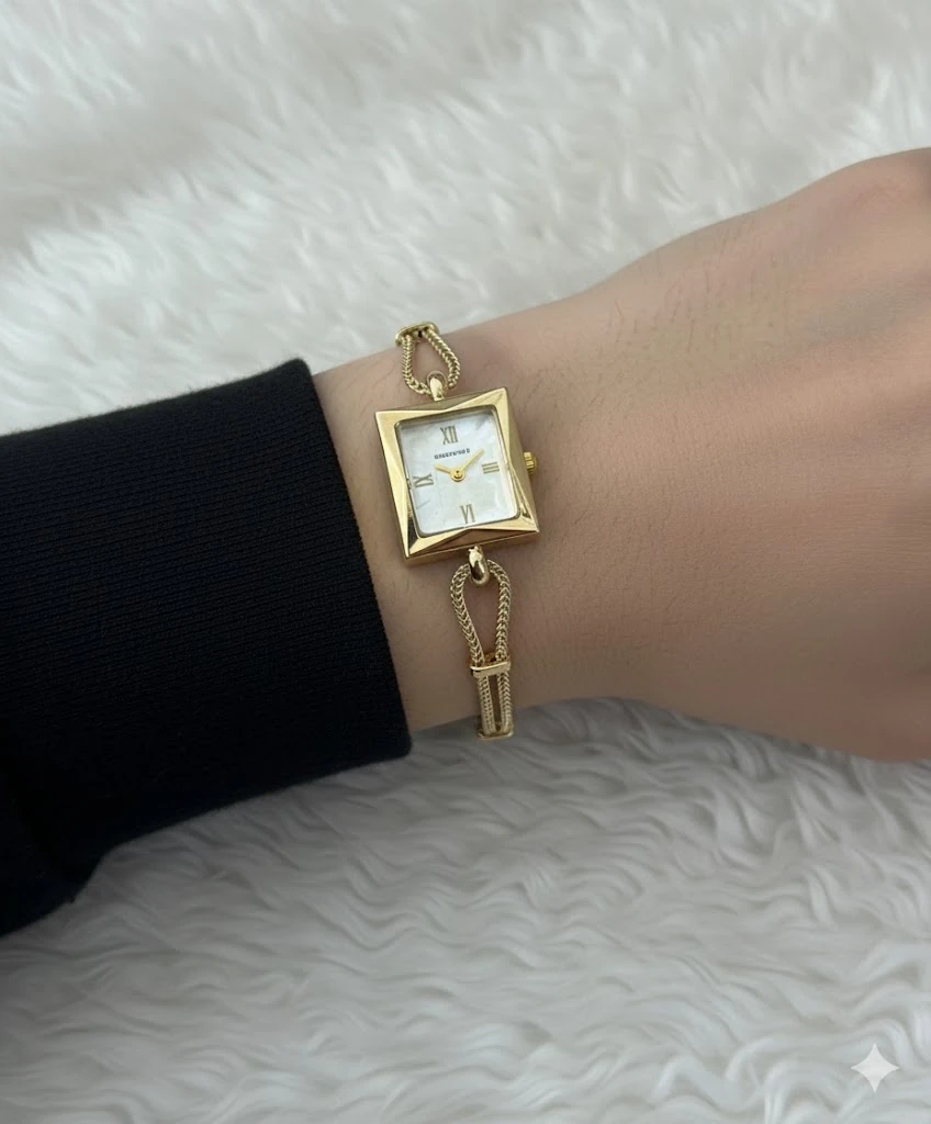  DÖRTGEN İNCİ IŞILTILI BİLEKLİK SAAT ⚜️