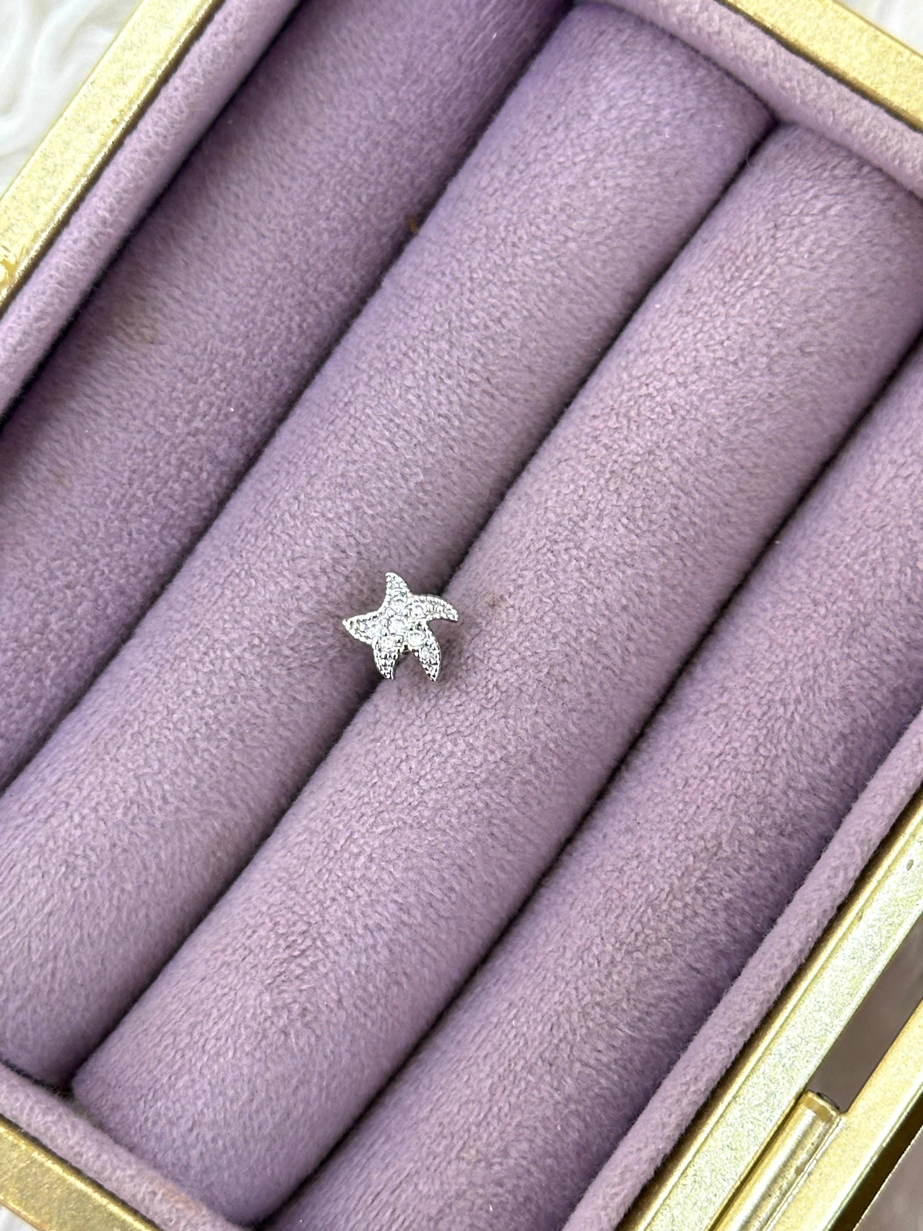 Deniz Yıldızı Işıltı – Mikro Zirkon Taşlı Çelik Piercing