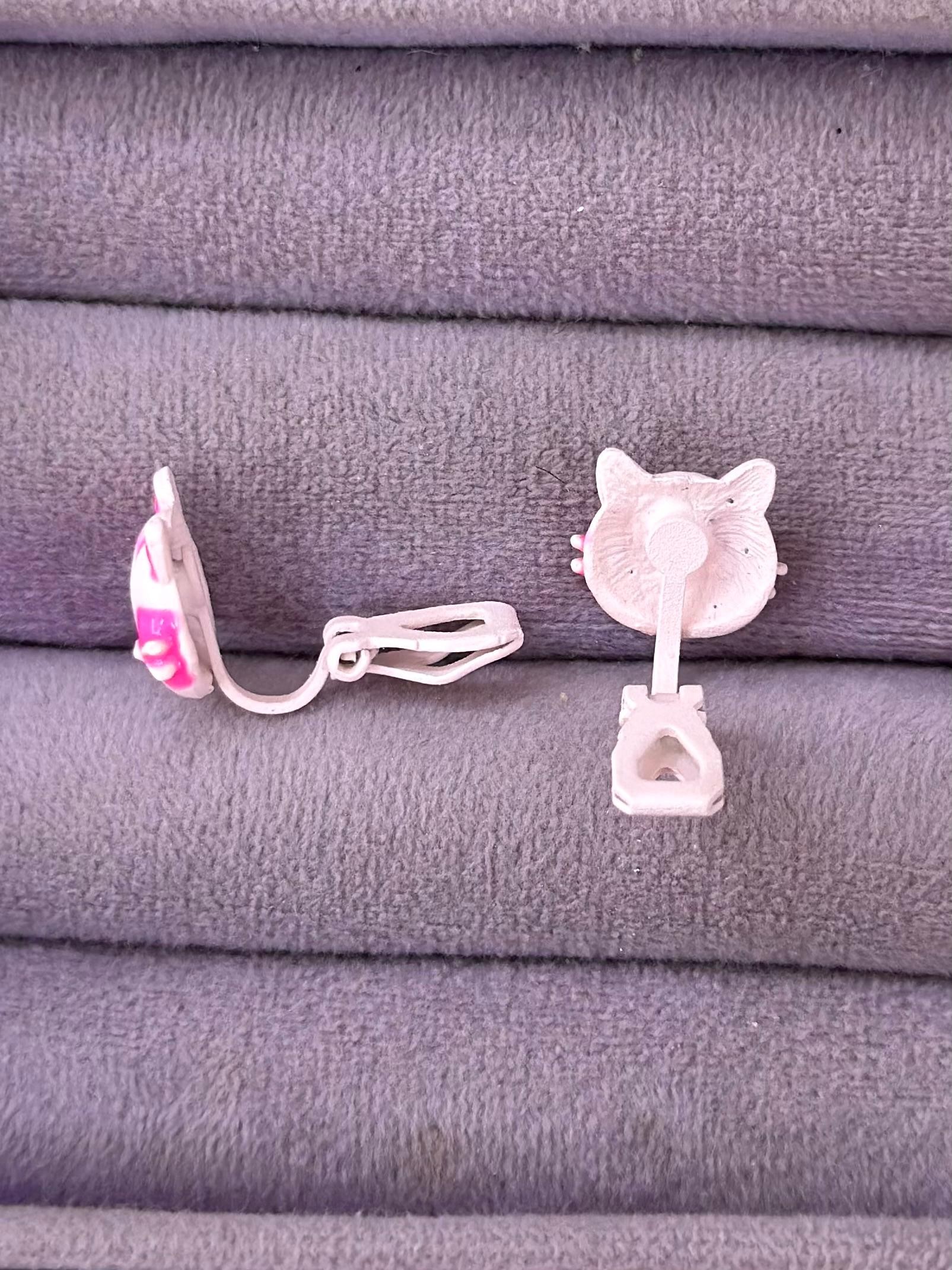 VIP Pembe Sevimli Kedi Tasarım Çocuk Küpesi