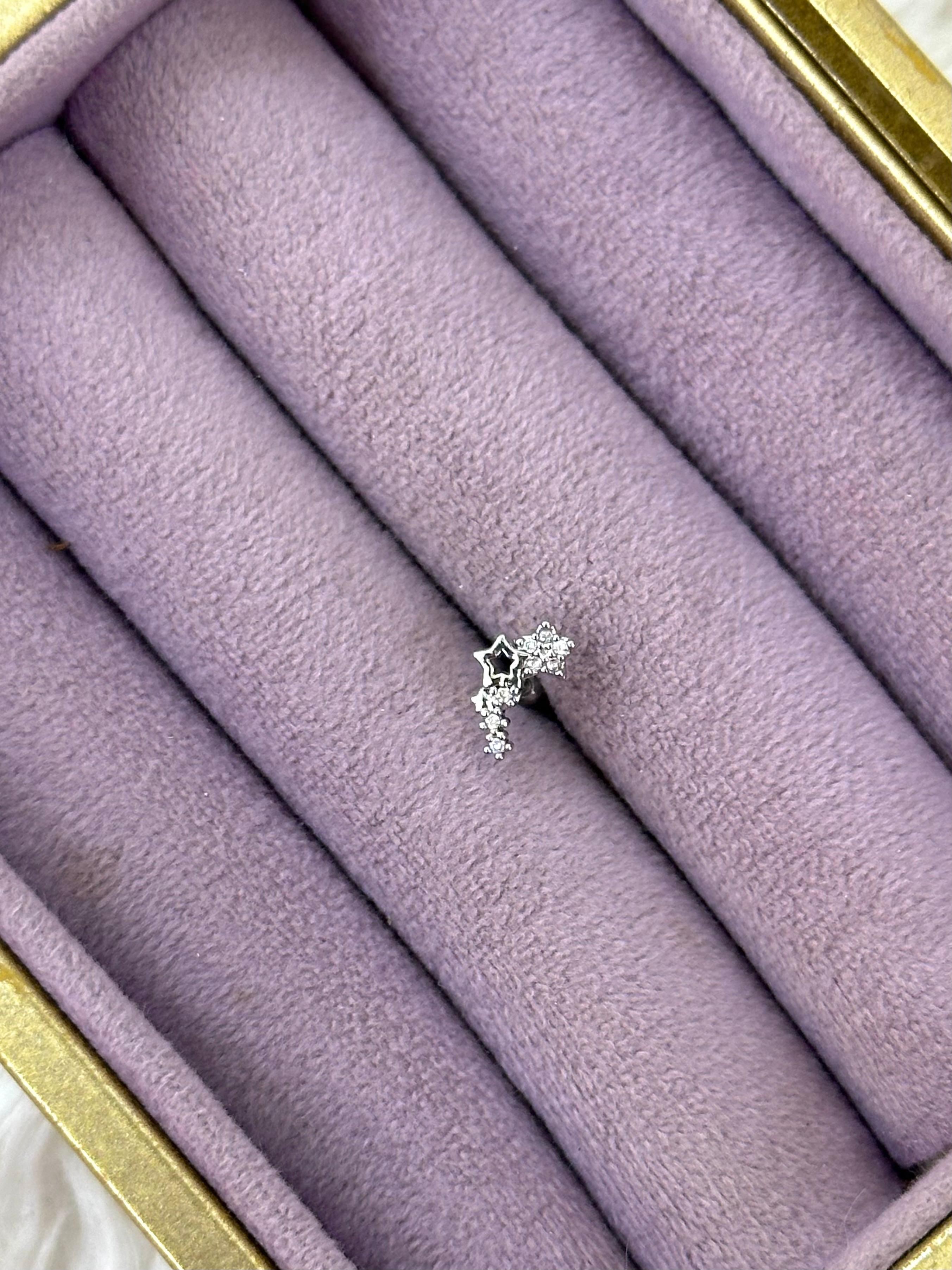 🌠 Kayan Yıldız Işıltı Çelik Piercing