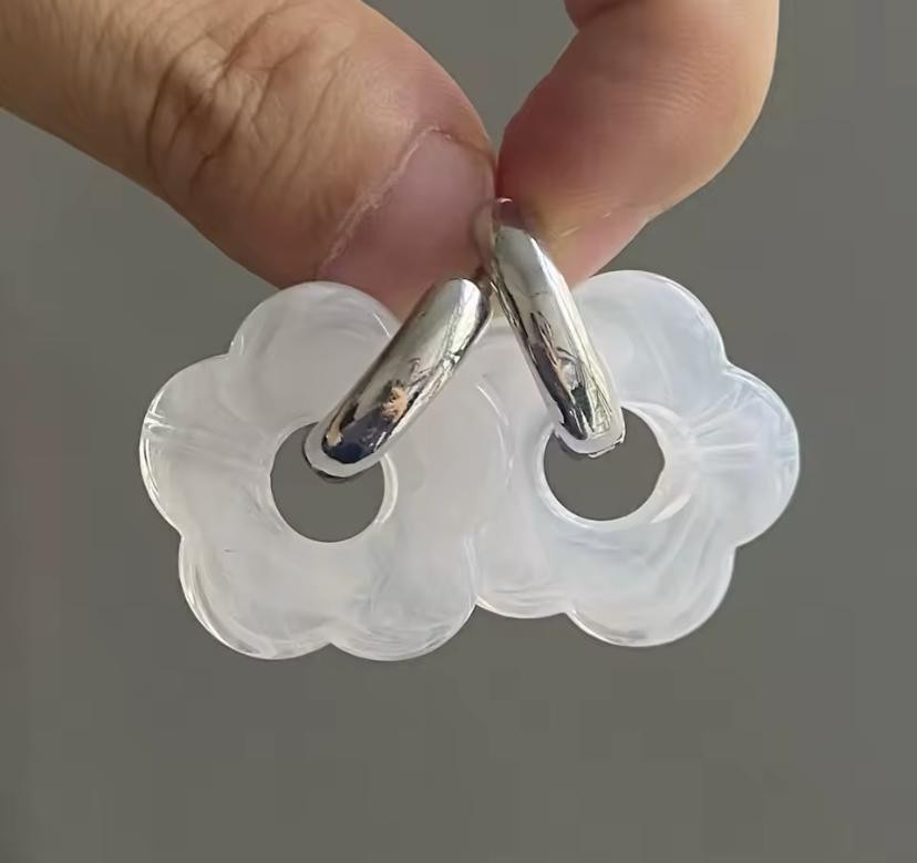 Bayan Çelik Silver Küpe 