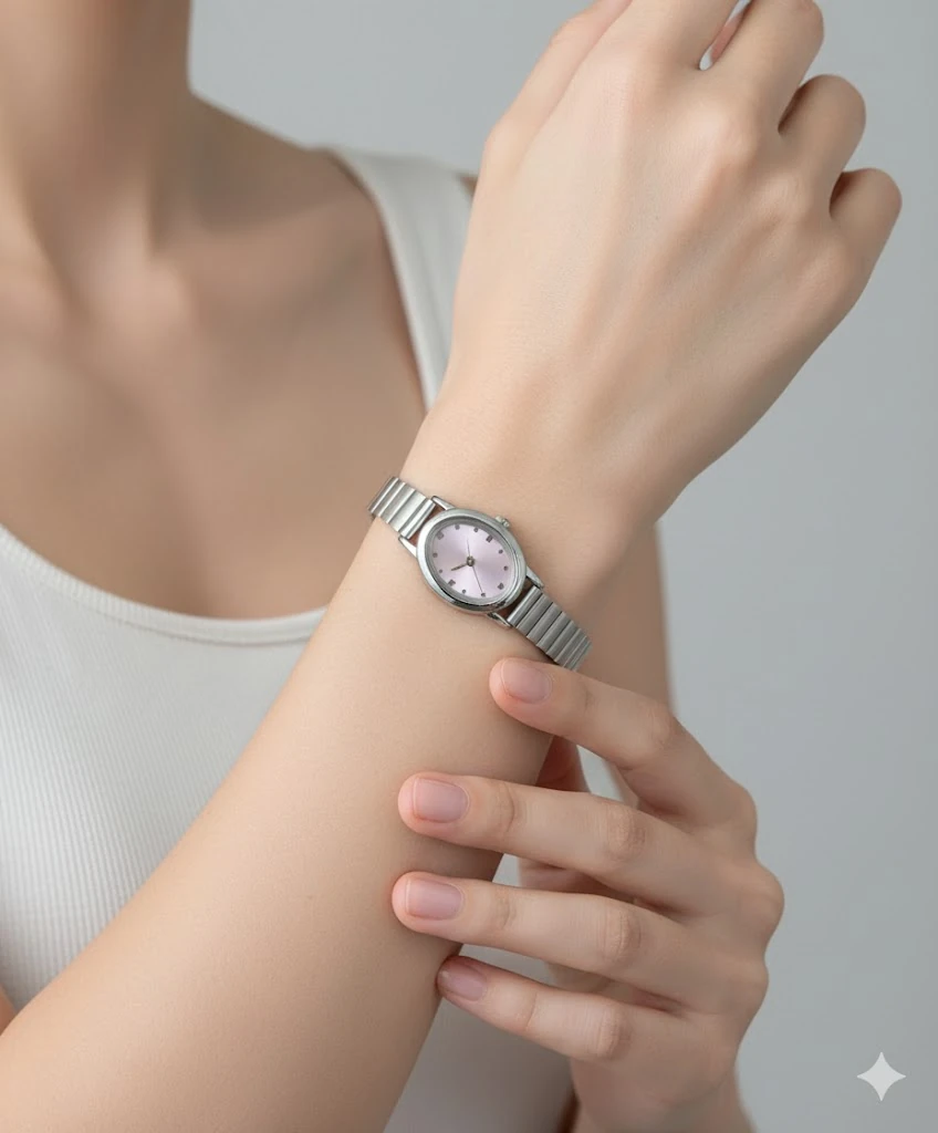 Şeker Pembesi & Rahat Metal Saat  🤍🎀 