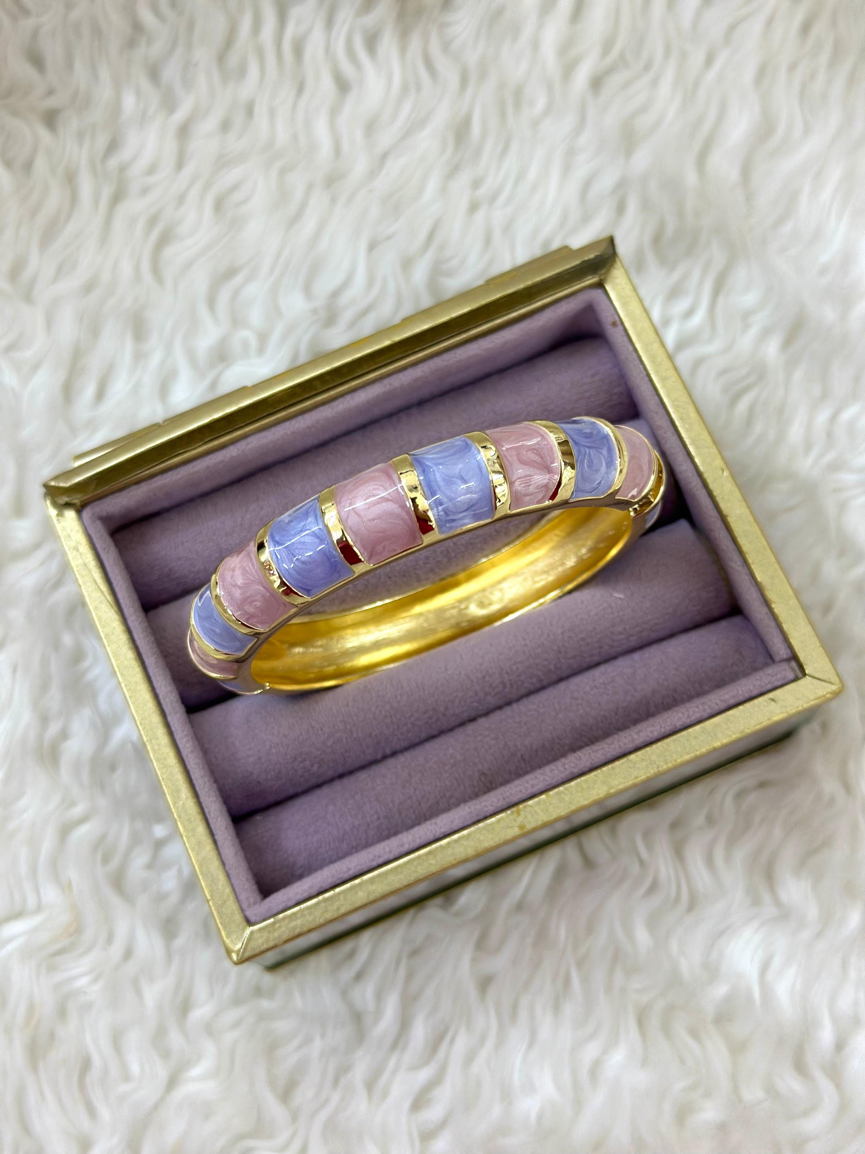 🌸 VIP Pastel Blok Altın Bileklik 💜