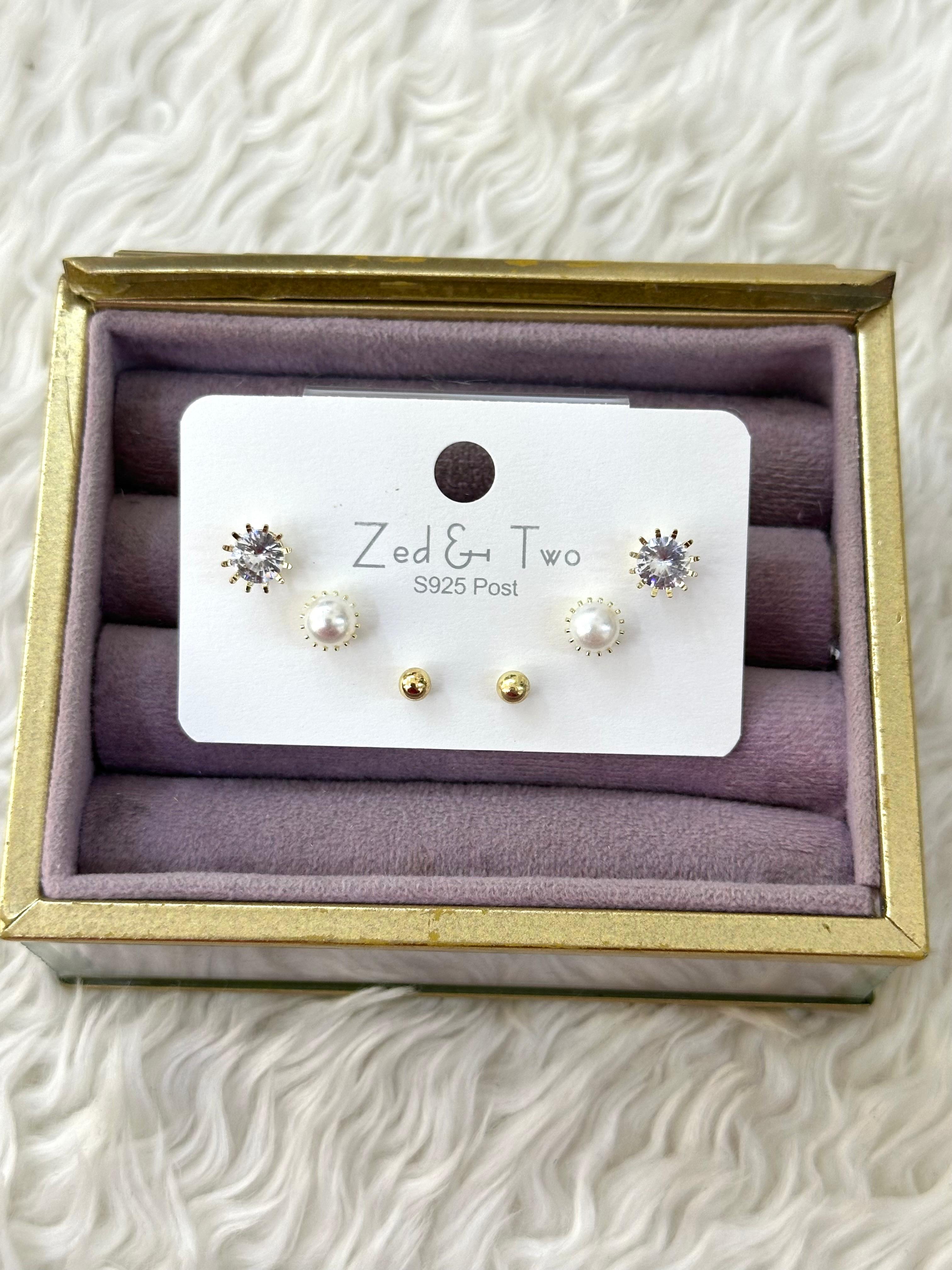 💎 Kombin Şıklığı! 3'lü Gold & Taşlı Zarif Küpe Seti! ✨