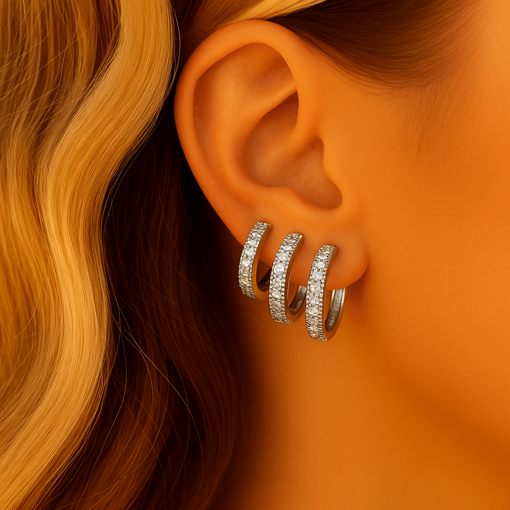 “Aurora Pavé Üçlü Halka – Silver”