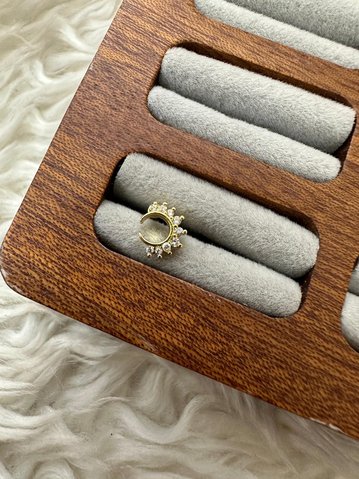 👑✨💰 KRALİYET MÜHRÜ: GOLD TAÇ PIERCING 