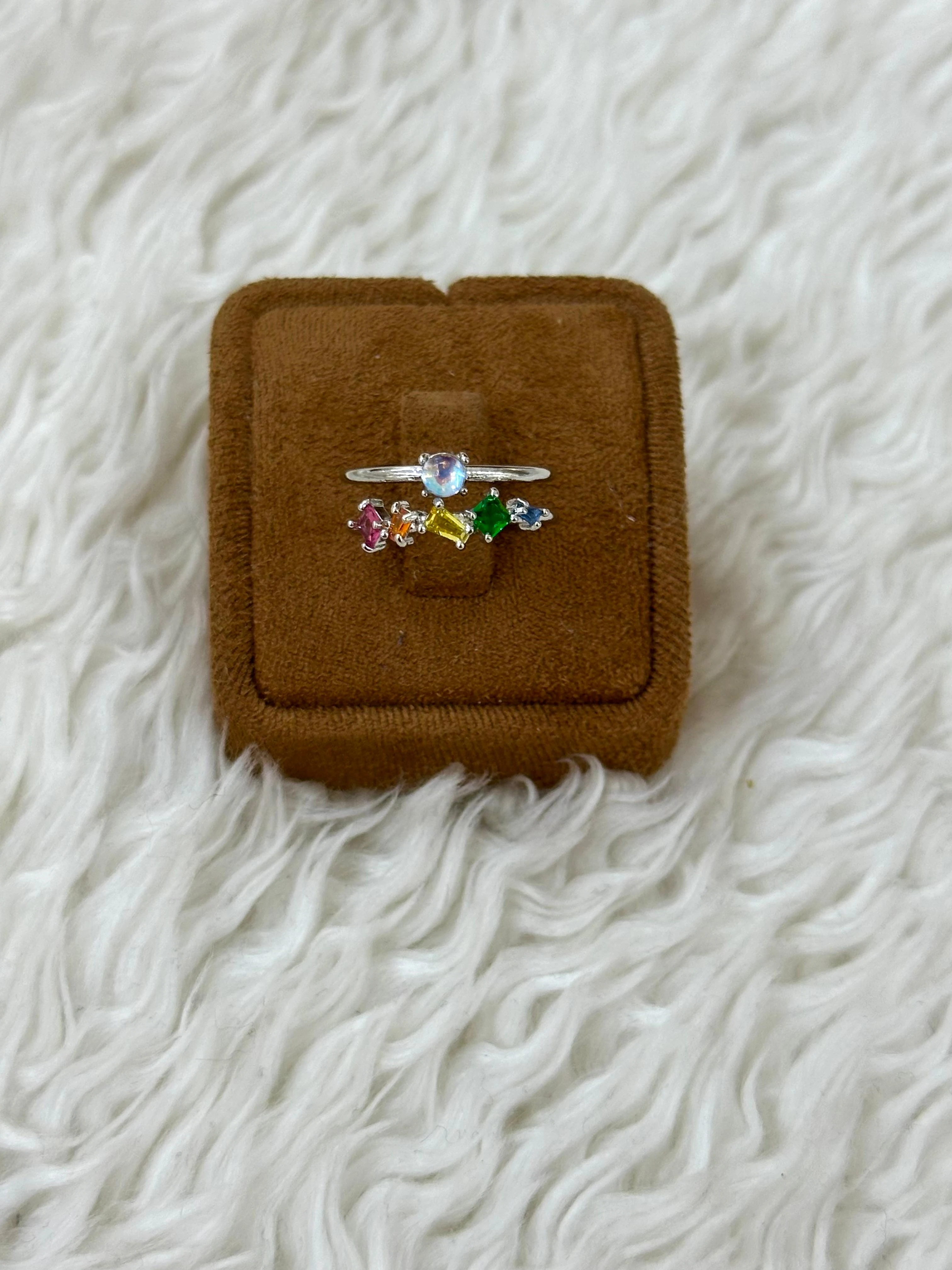 ✨ Tek Taş & Renkli Taşlı İkili Şerit Yüzük