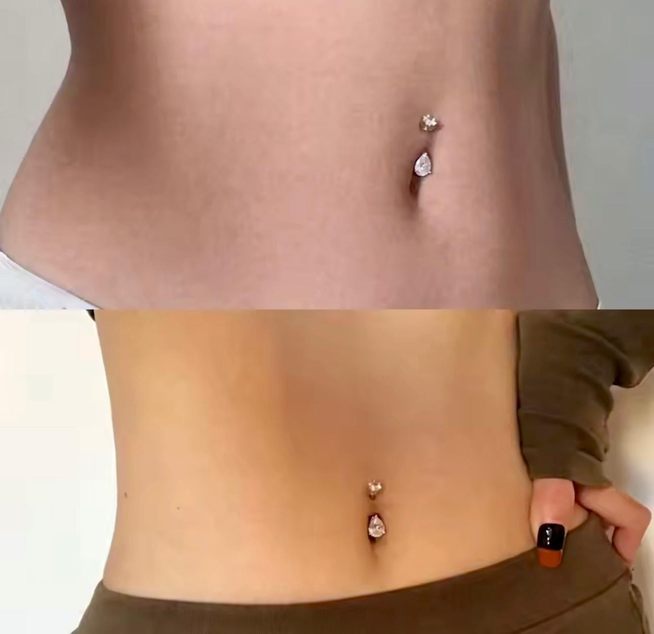 ✨ Damla Işıltı Çelik Göbek Piercing ✨