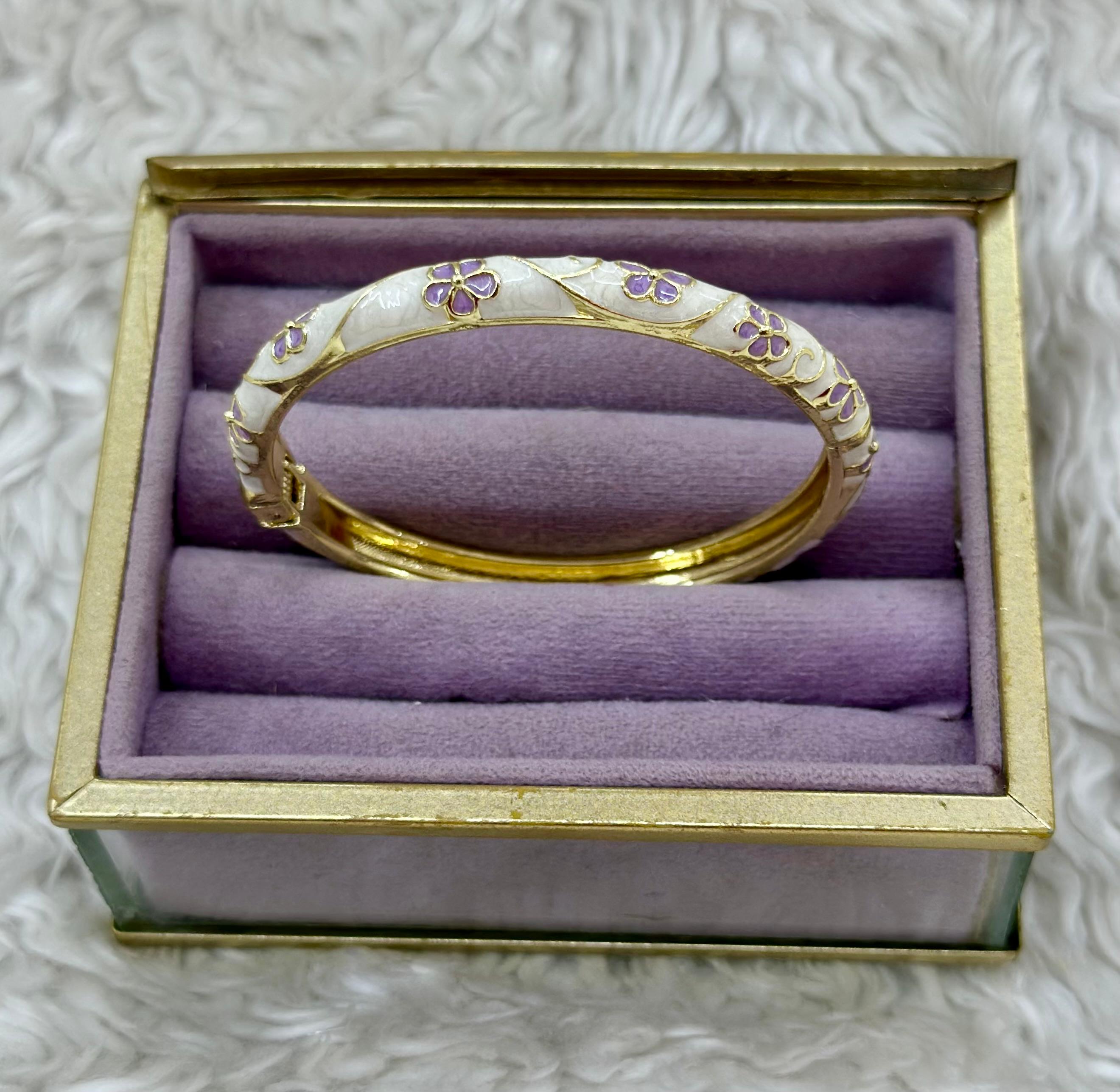 Bahar Fısıltısı | Mor Çiçekli İnce Emaye Bilezik! 💜