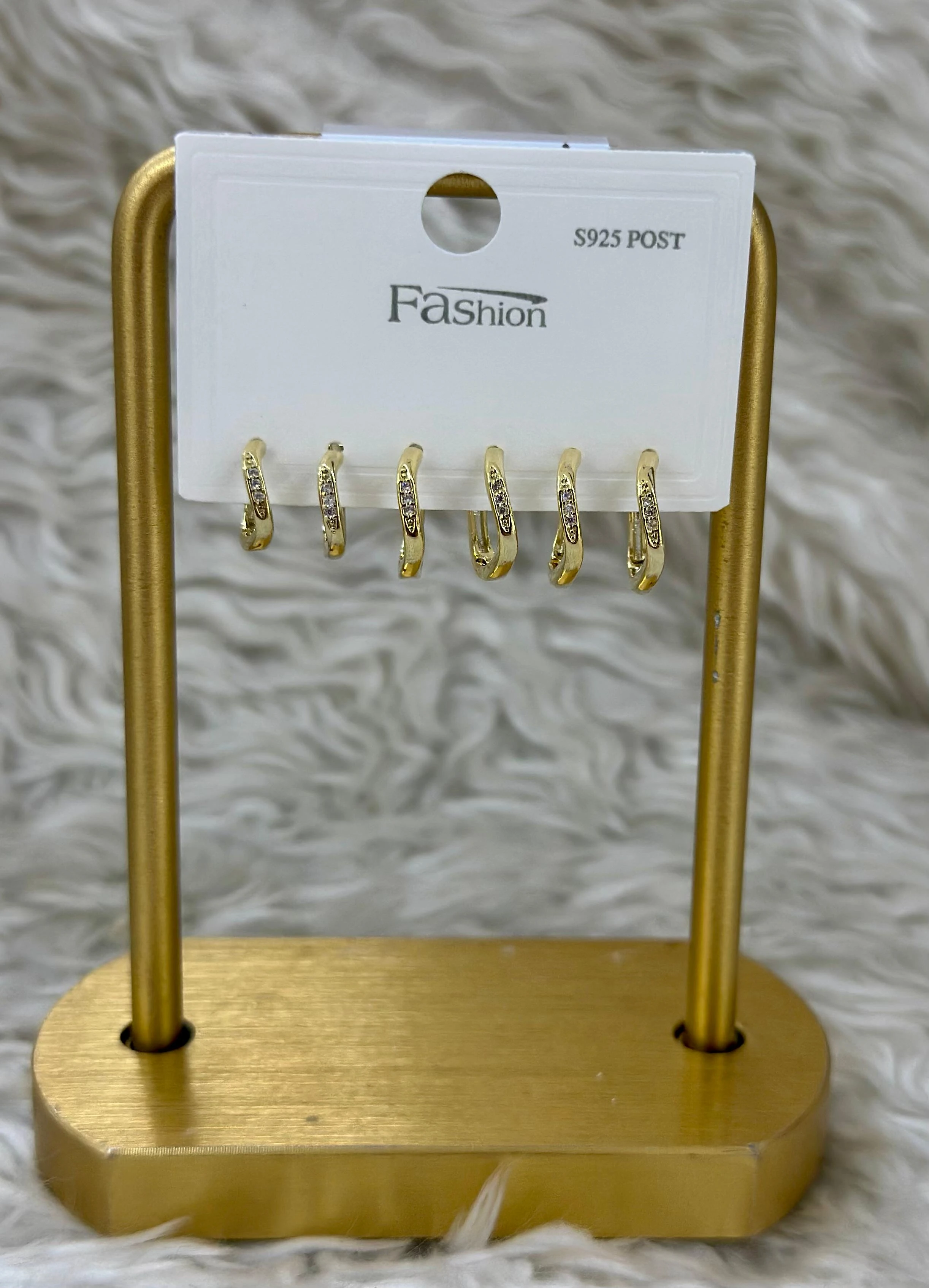 6'lı Sofistike Gold Küpe