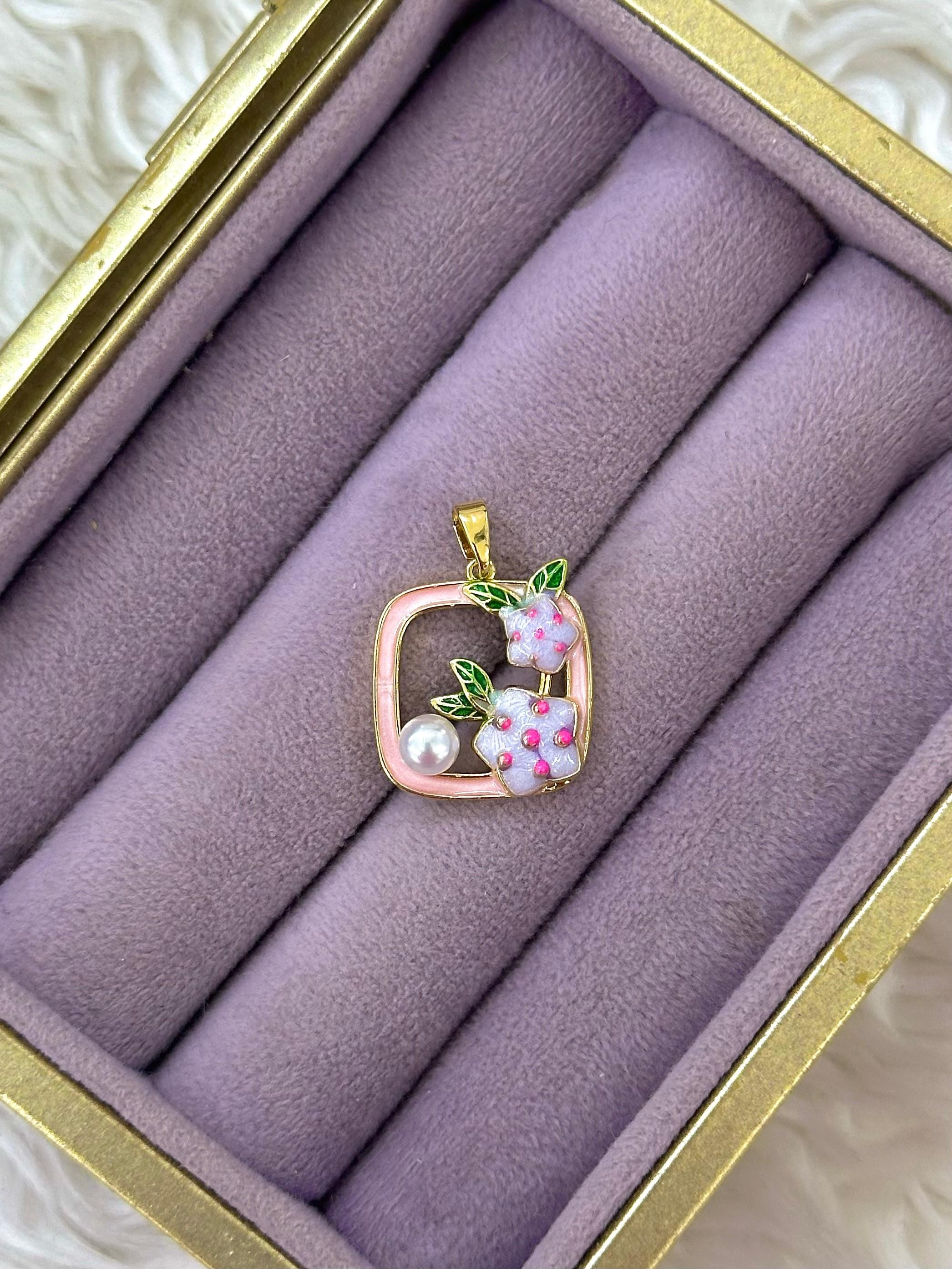 🌸 Pembe Bahar Çiçekleri Kolye Ucu ✨🌿