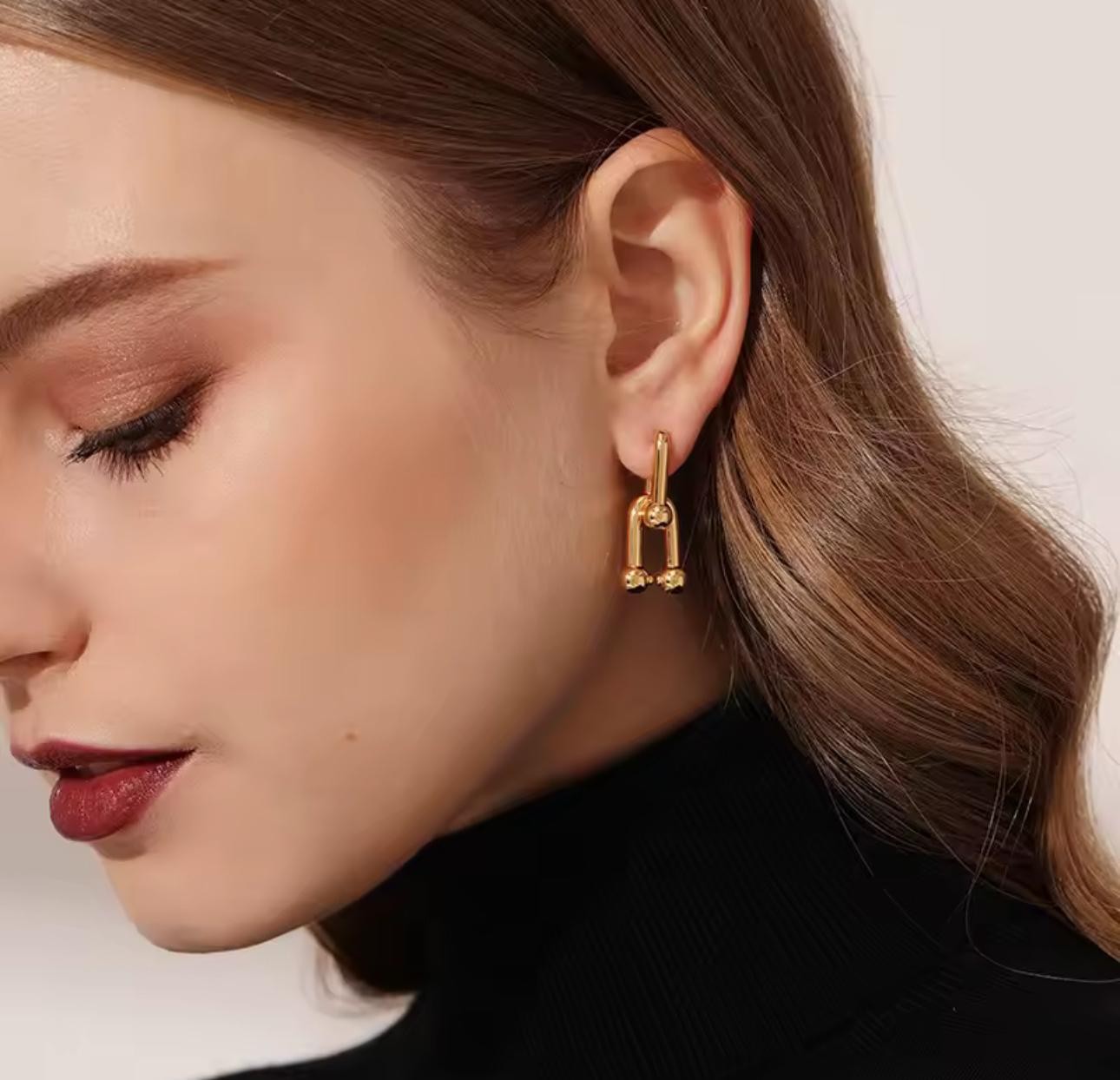  Çift Top Bağlantı Küpe – Gold