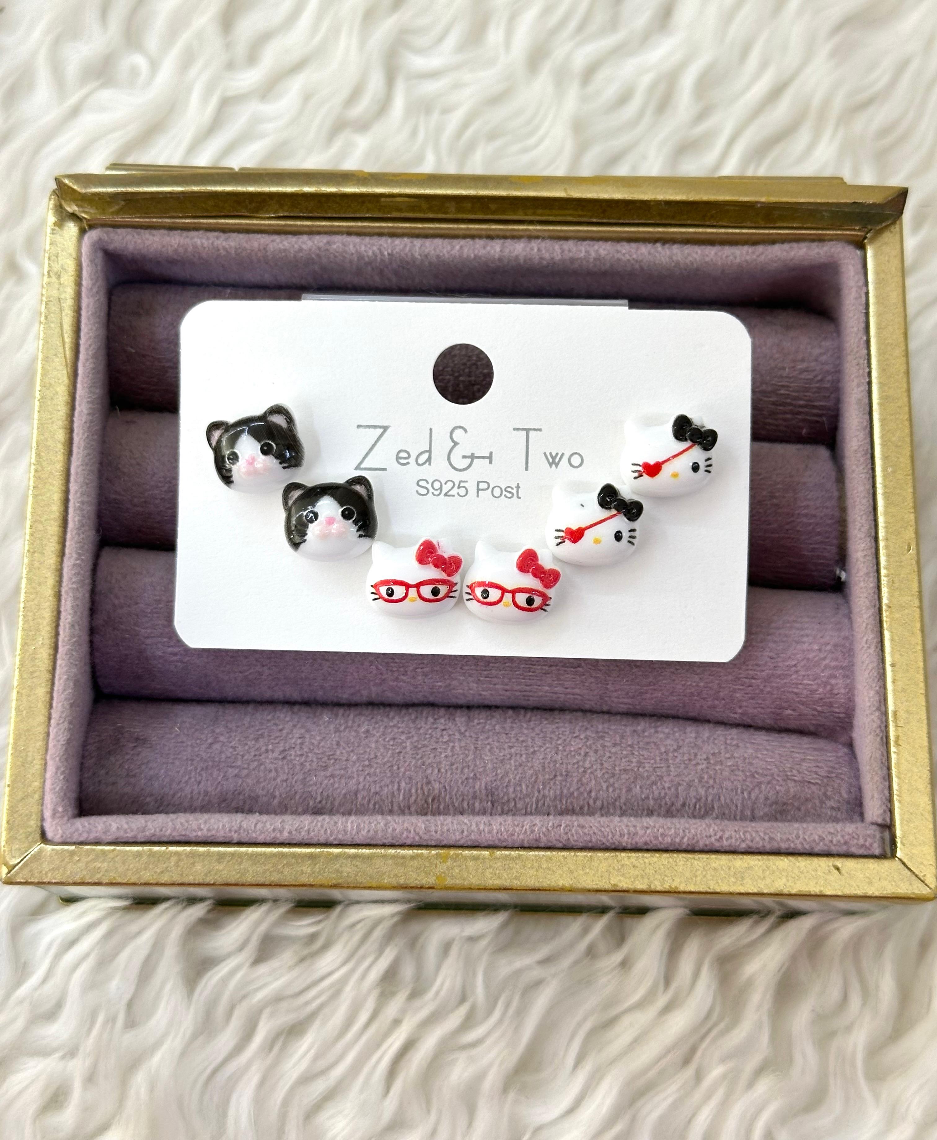 😻 Pisi Pisi Partisi! 3'lü Sevimli Kedi Figürlü Küpe Seti! 👓