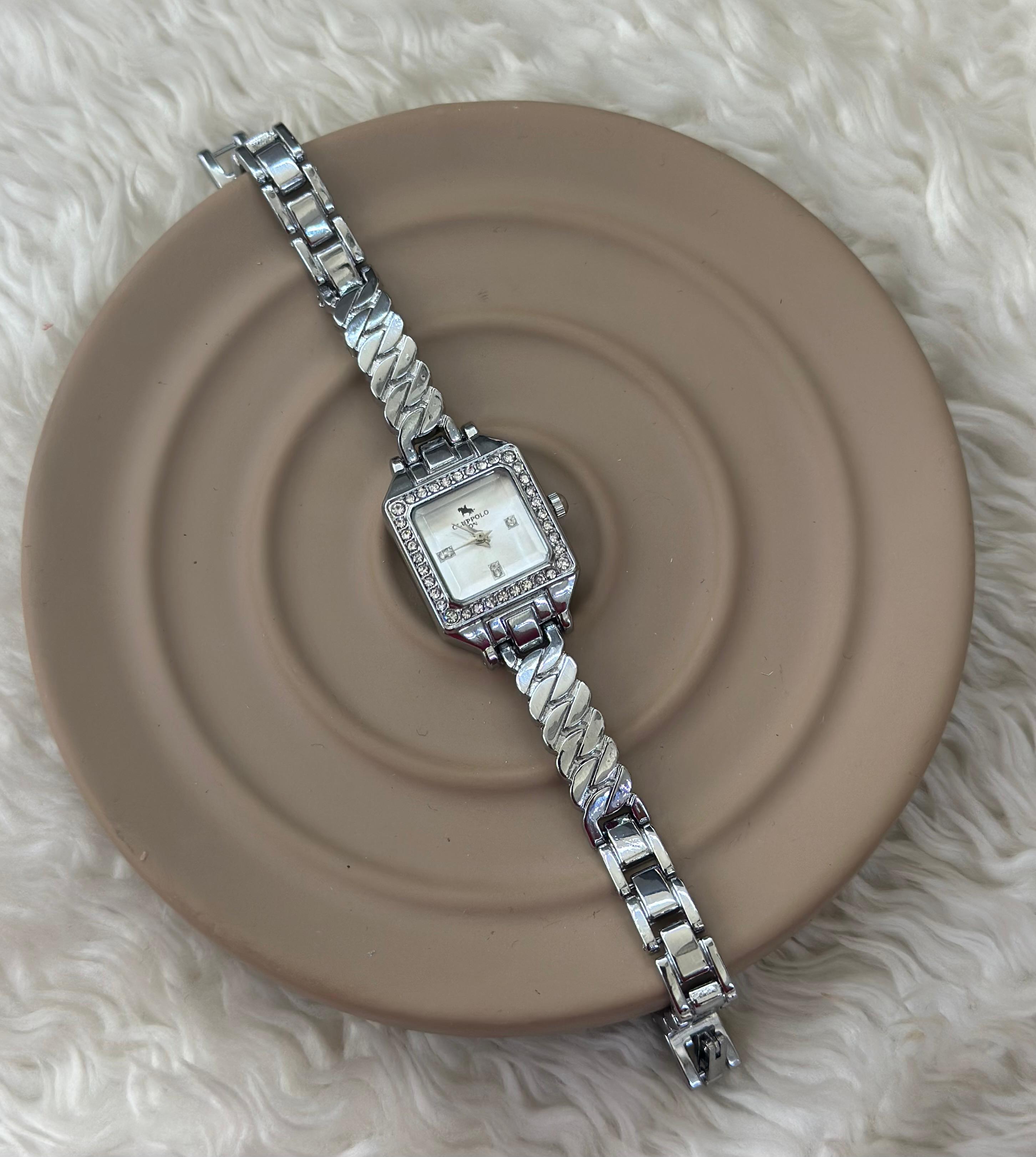 Pırlanta Işıltılı Zincir Bileklik Saat 👑