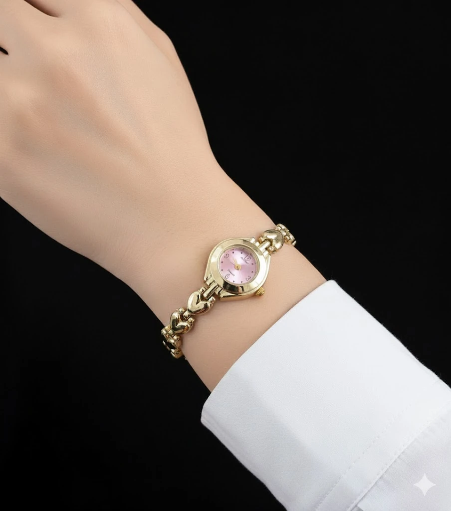  ROMANTİK KALPLİ KORDON SAAT 🎀