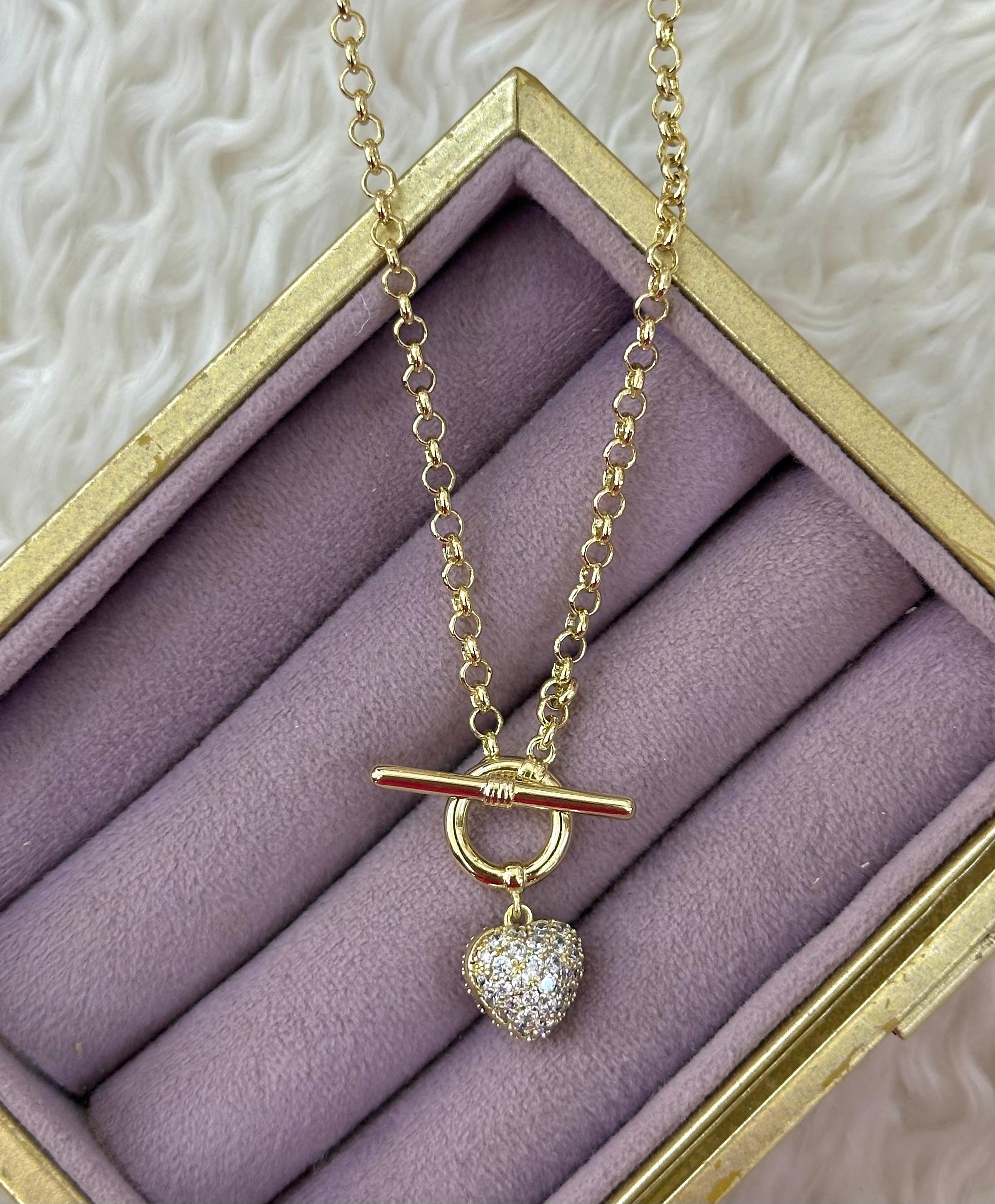 💎 VIP Xuping Kalpli Taşlı Halkalı Altın Kolye 💎
