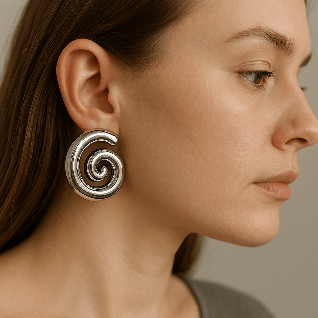 Modern Spiral  Çelik Küpe