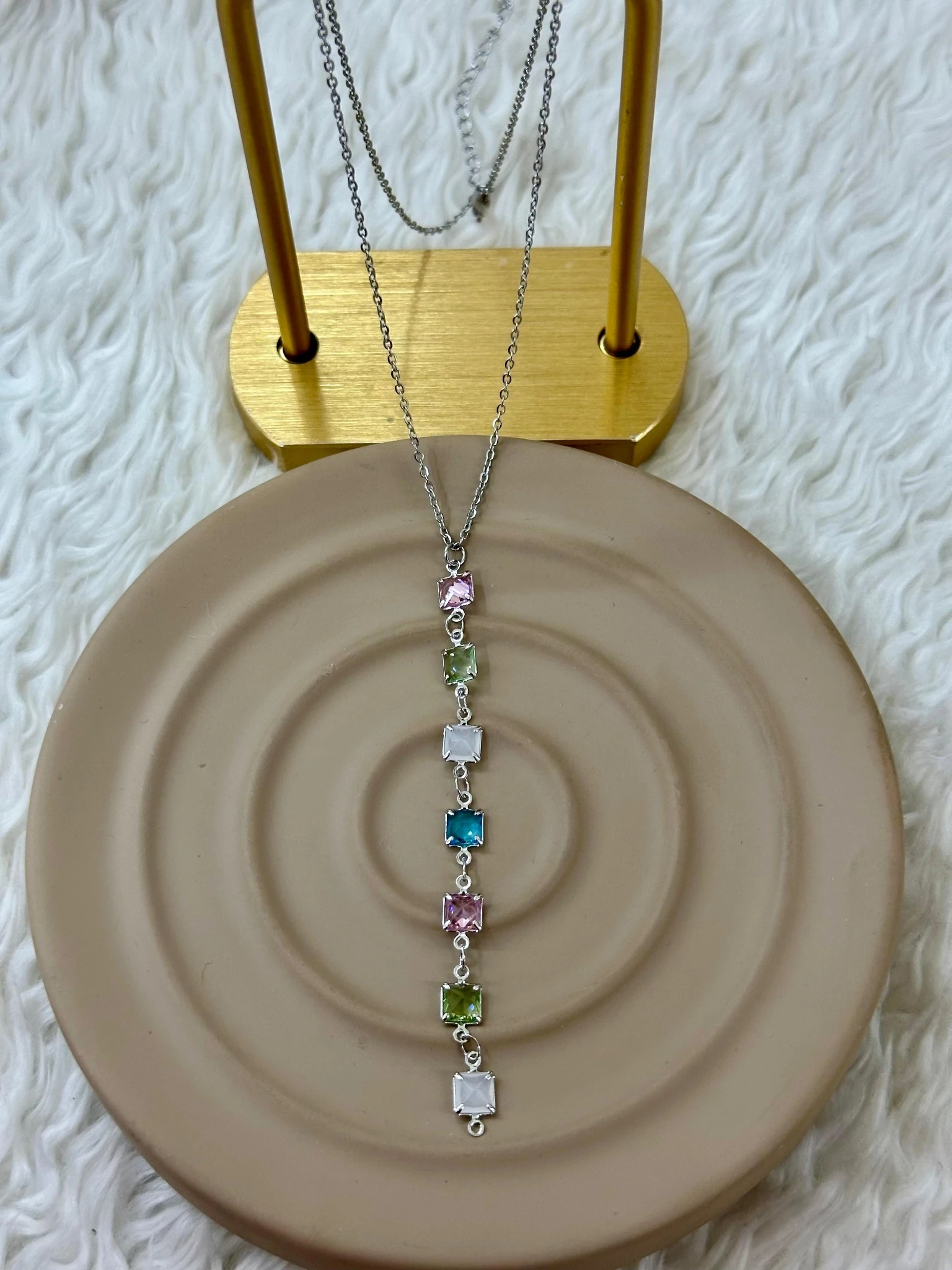 💎✨ Renkli Taşlı Zarif Y Kolye ✨💎