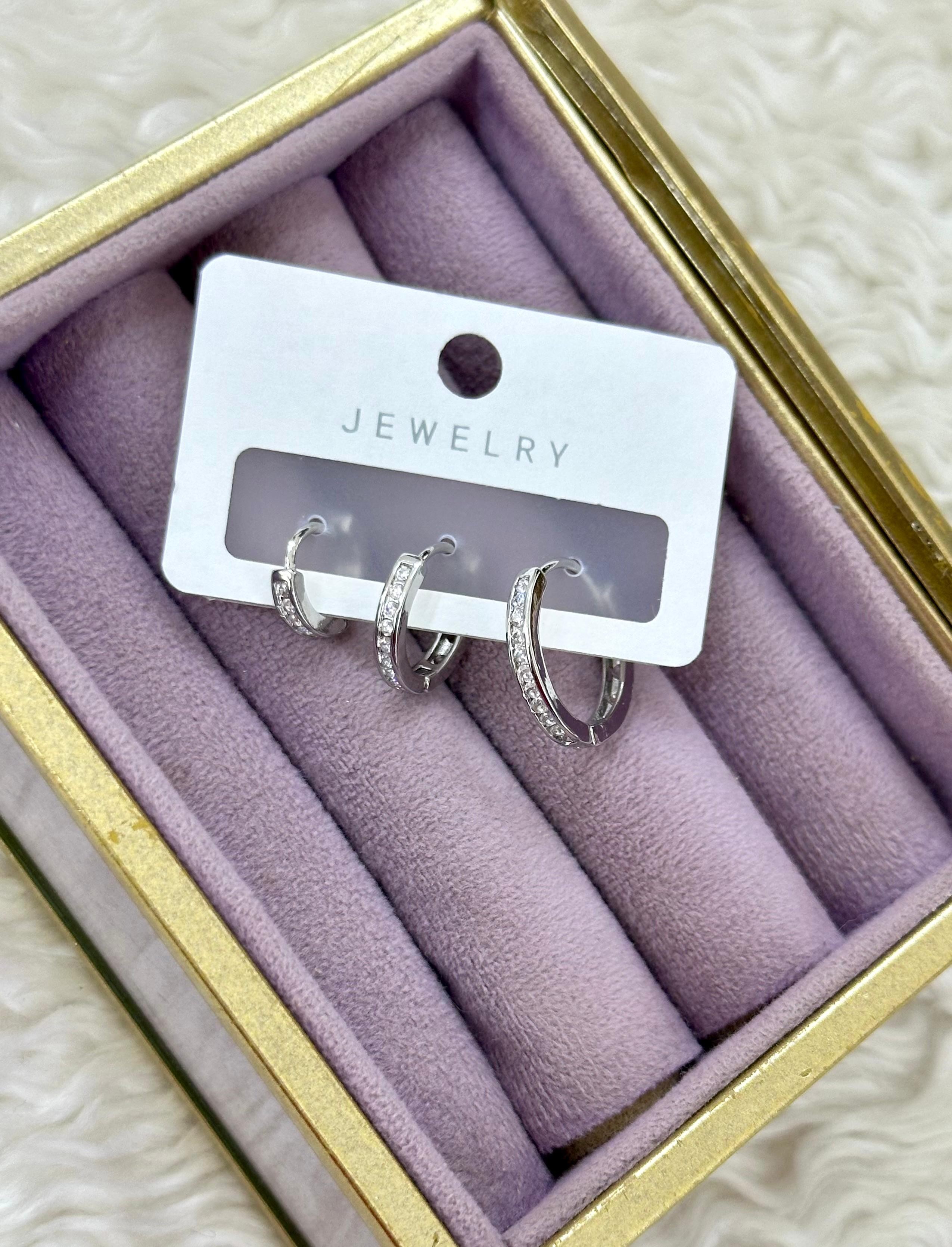 “Luna Pavé Üçlü Halka – Silver”
