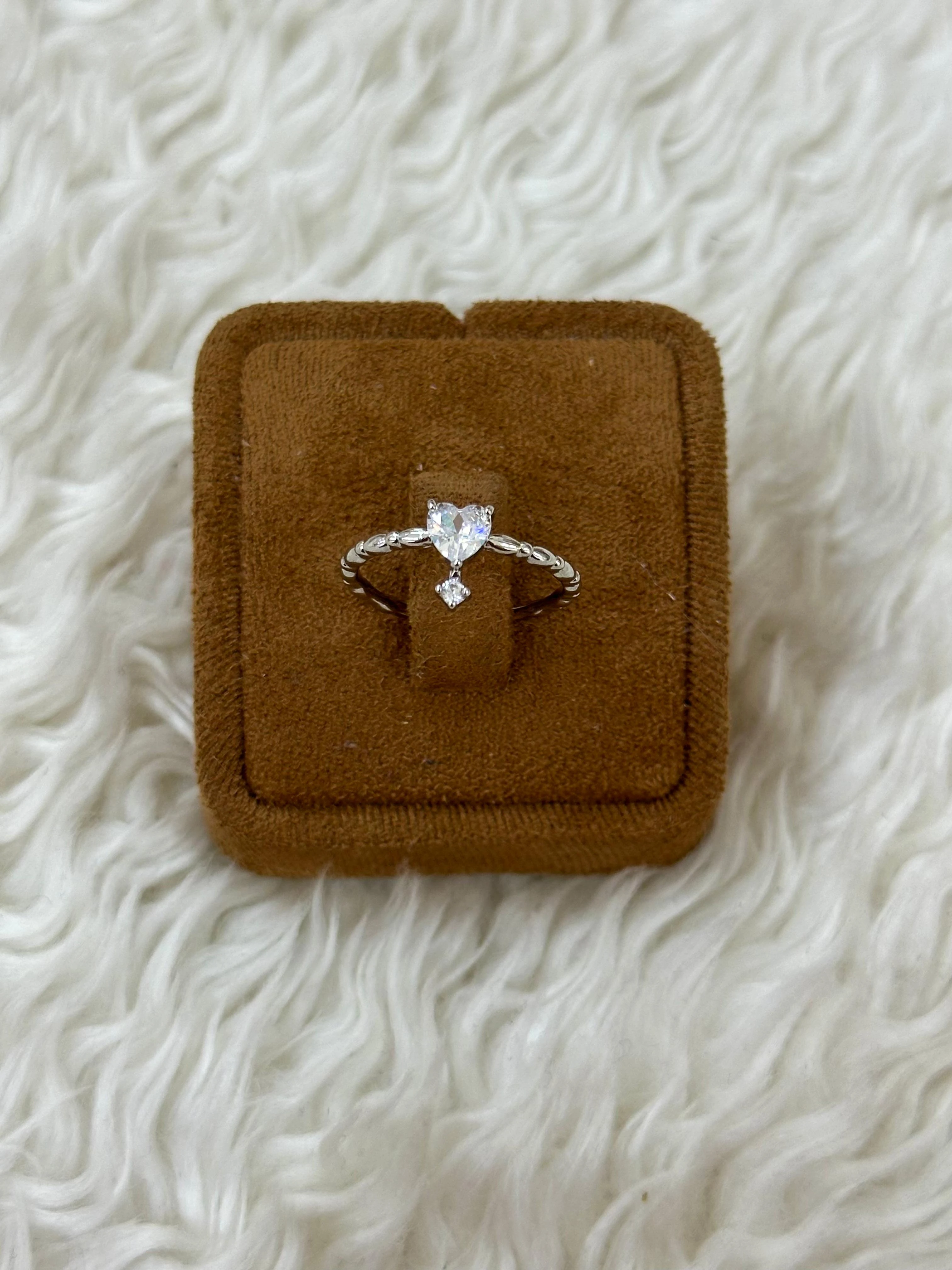 💖 Kalp ve Damla Taşlı Yüzük