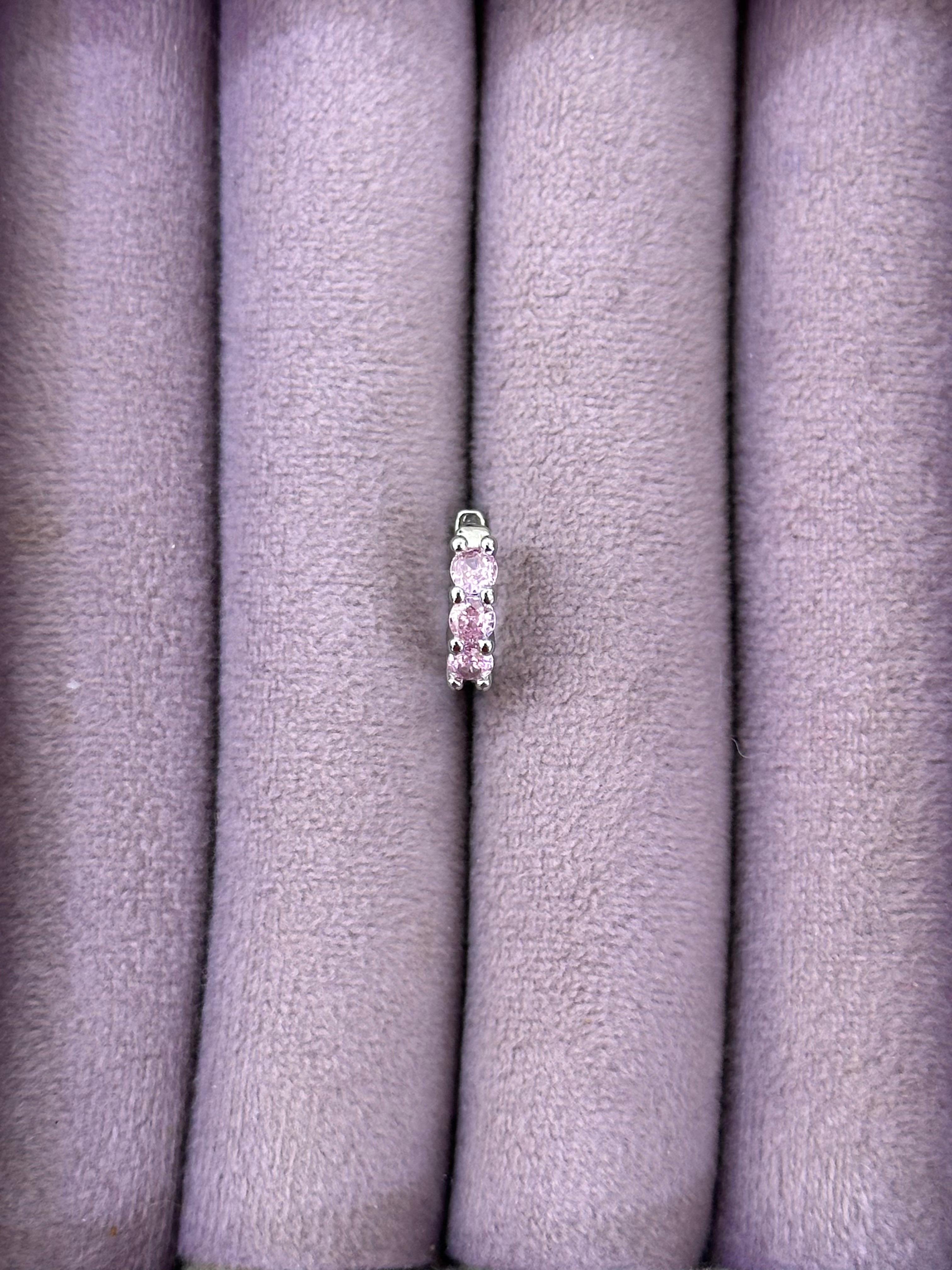 💗 Pembe Dizi – 4 Taşlı Zirkon Charm/Sallantı (Çelik)