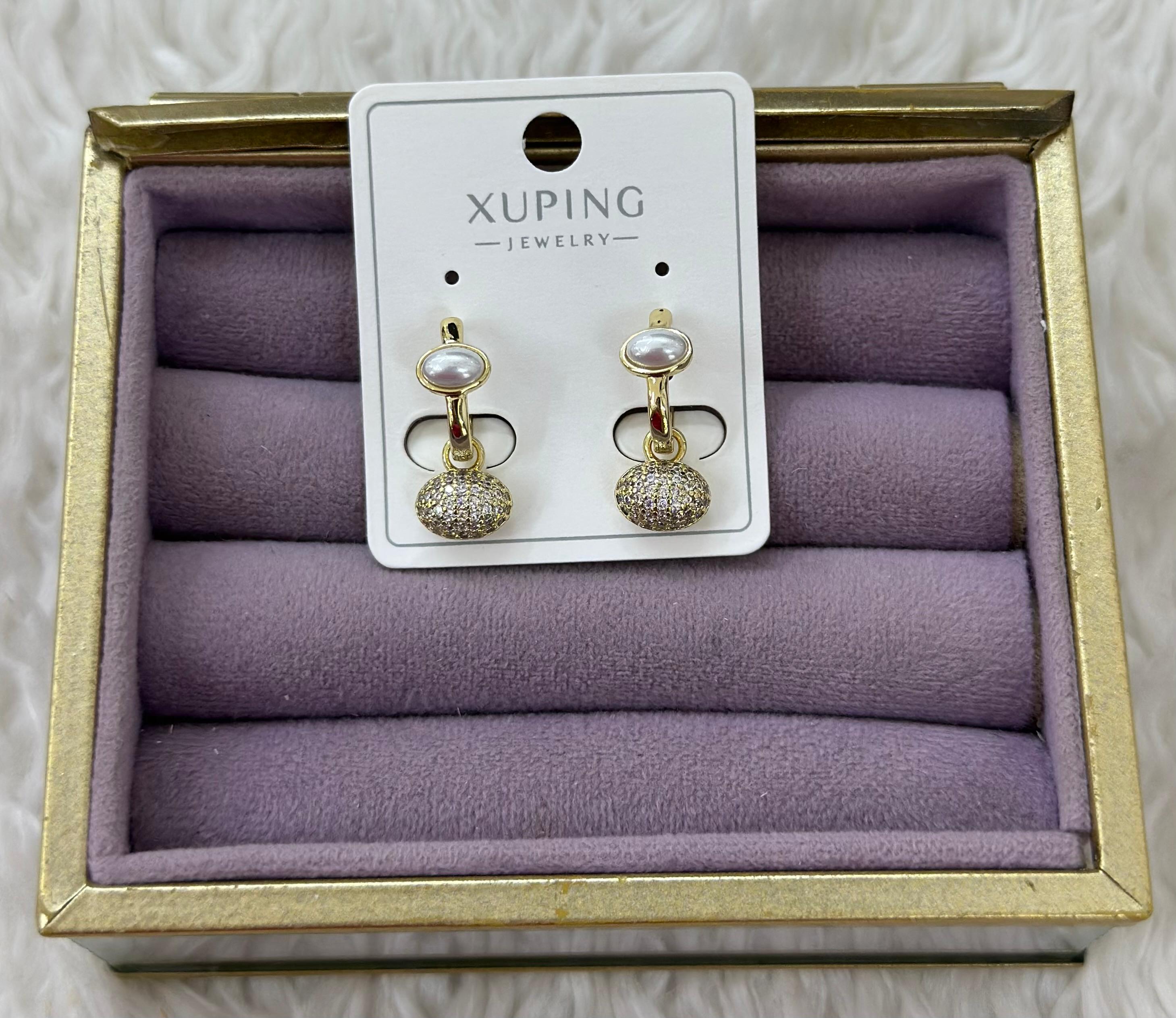 💎 Sedef ve Zirkon Işıltılı Xuping Sallantılı Küpeler ✨