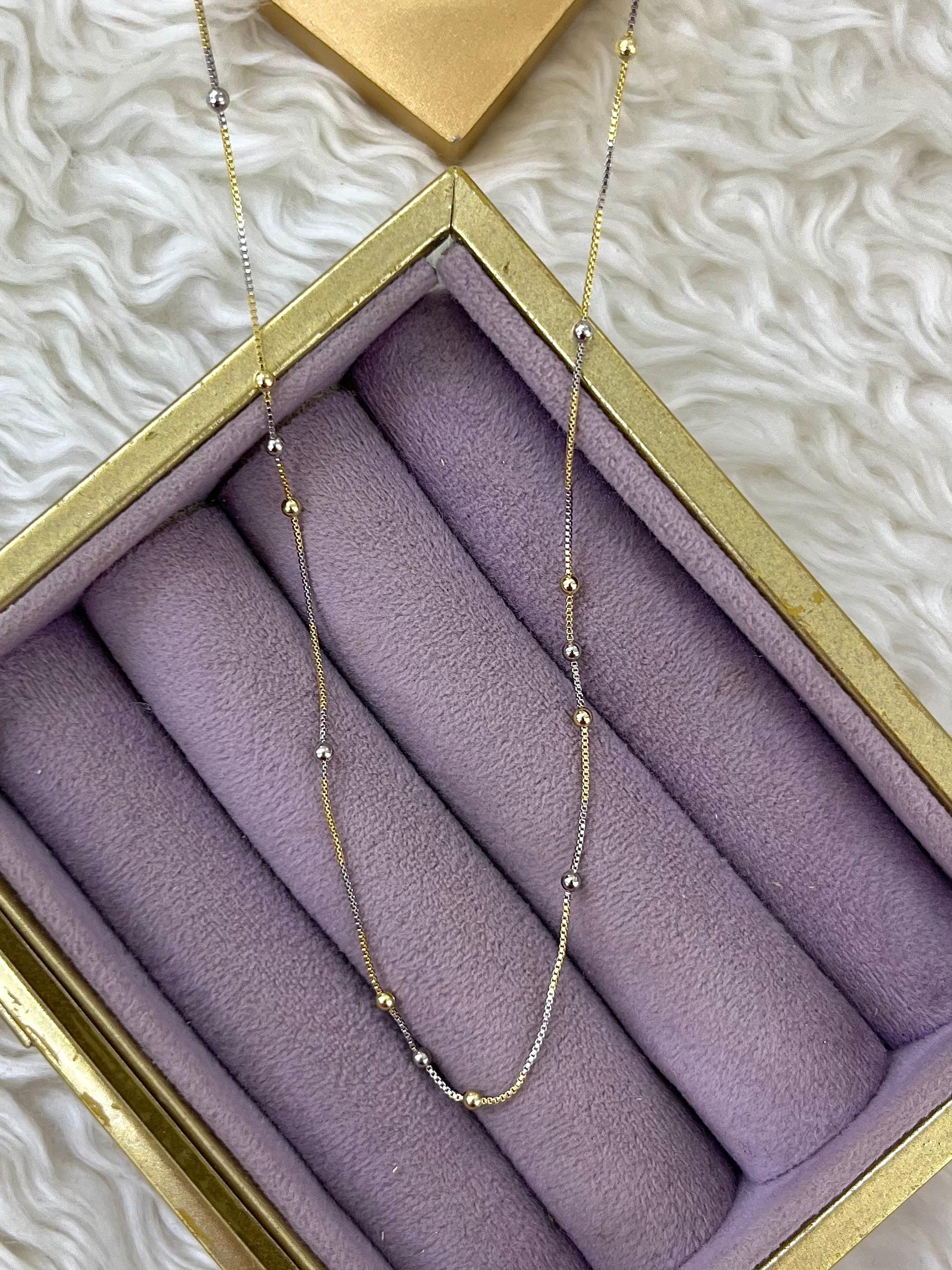 💫⚪🟡 Xuping Gold & Silver Top Detaylı Kolye 🟡⚪💫